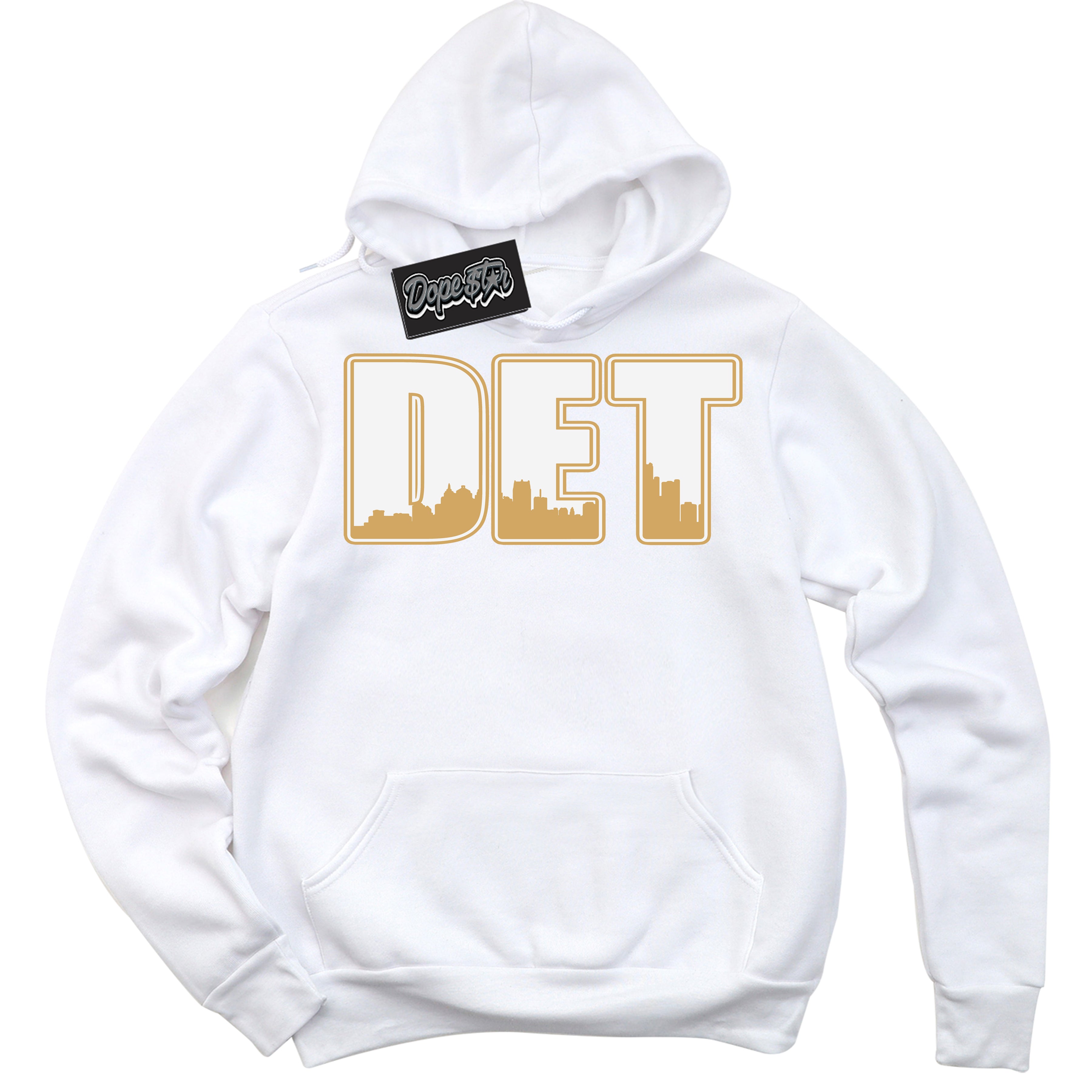 Cool White Hoodie with “ Detroit ” design that Perfectly Matches Craft Paris 6s Jordans.