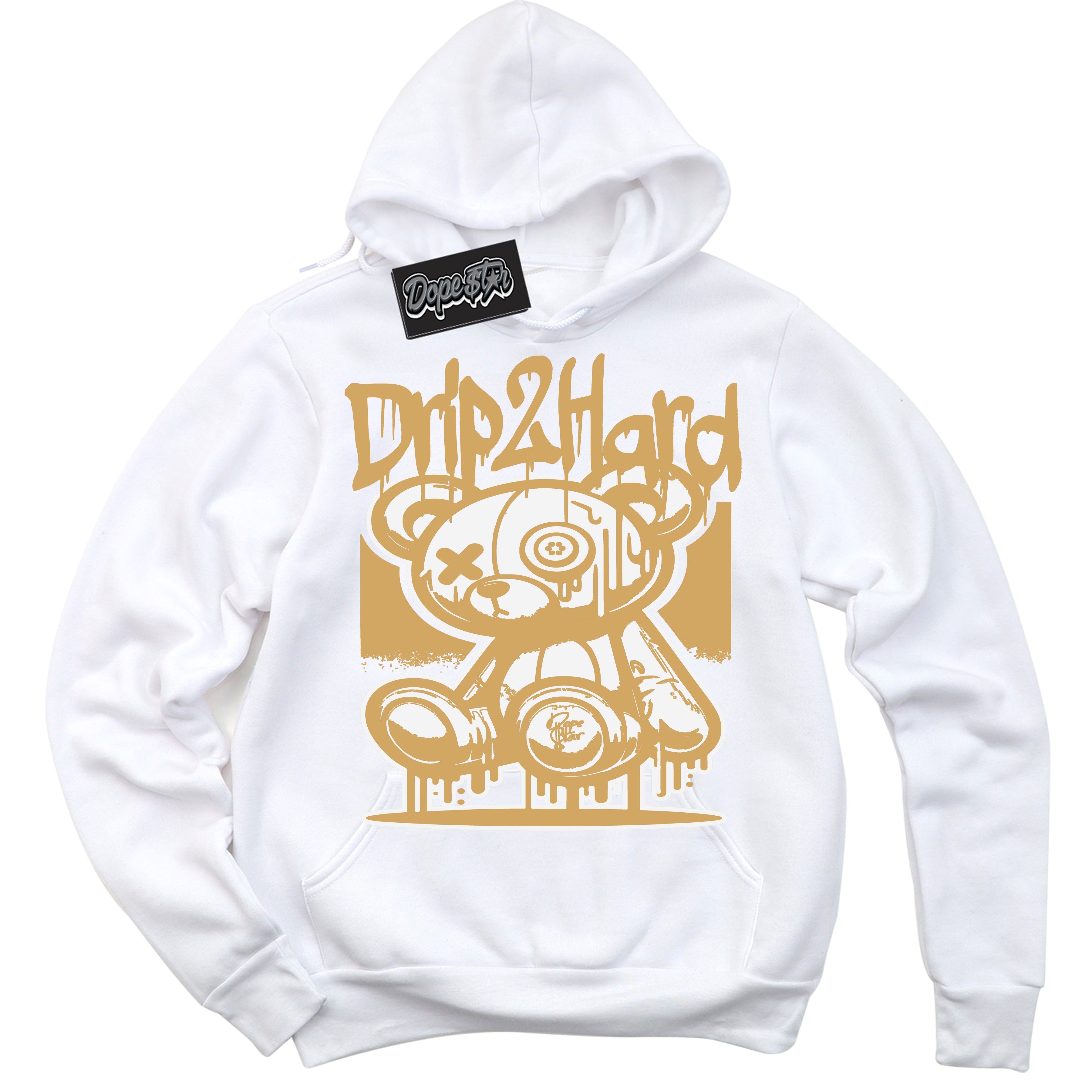 Cool White Hoodie with “ Drip 2 Hard ”  design that Perfectly Matches Craft Paris 6s Jordans.