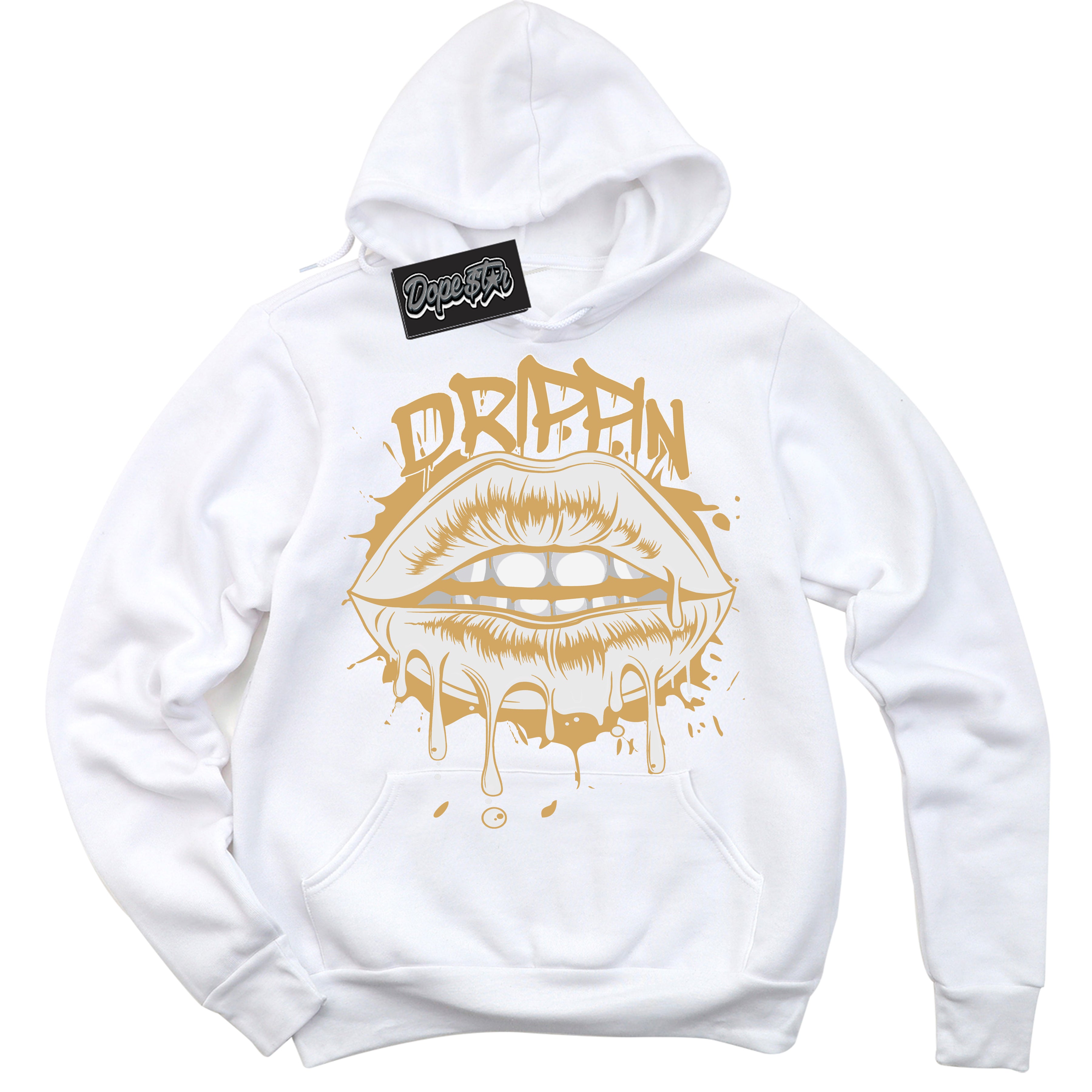 Cool White Hoodie with “ Drippin ” design that Perfectly Matches Craft Paris 6s Jordans.