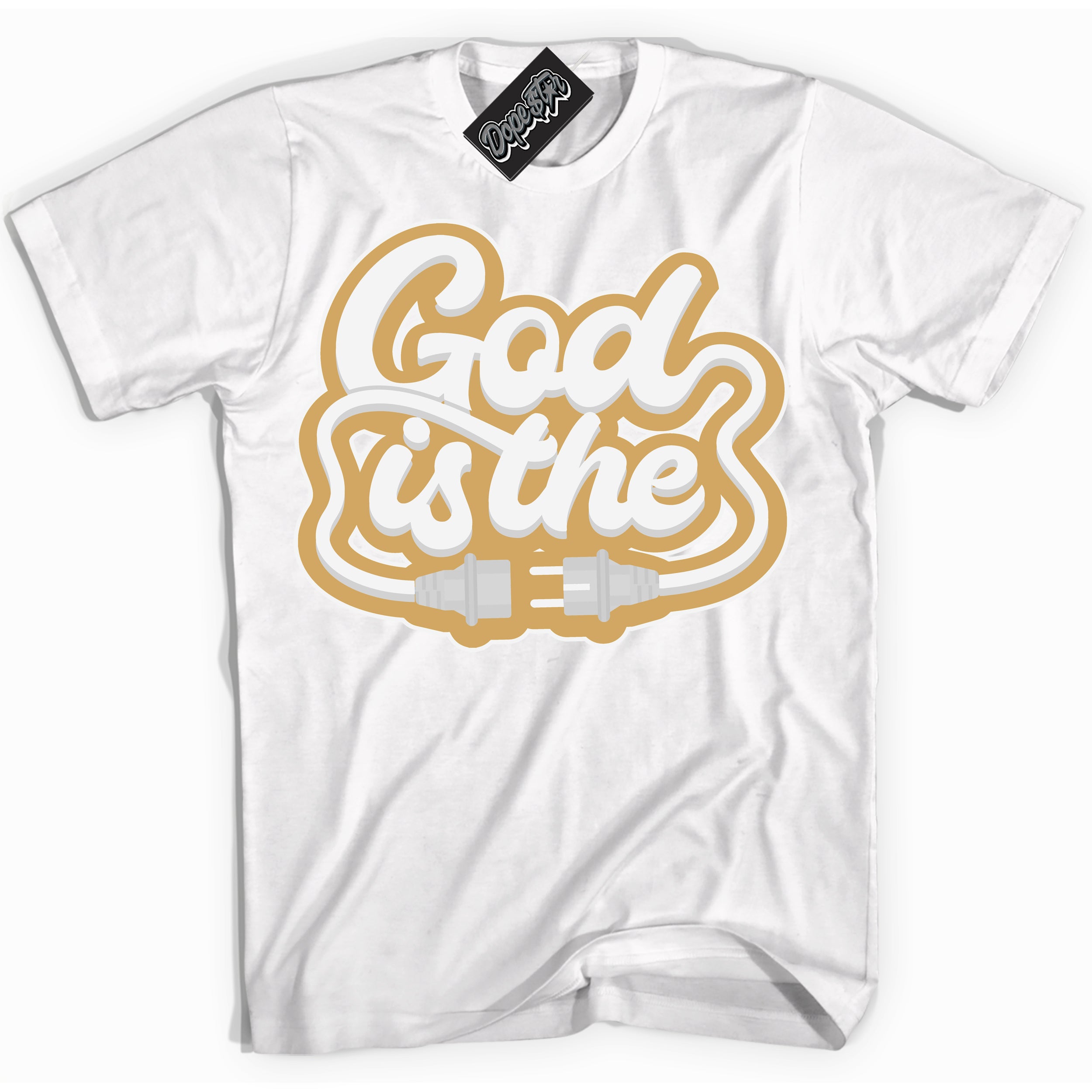 Cool White Shirt with “ God Is The ” design that perfectly matches Craft Paris 6s Jordans.