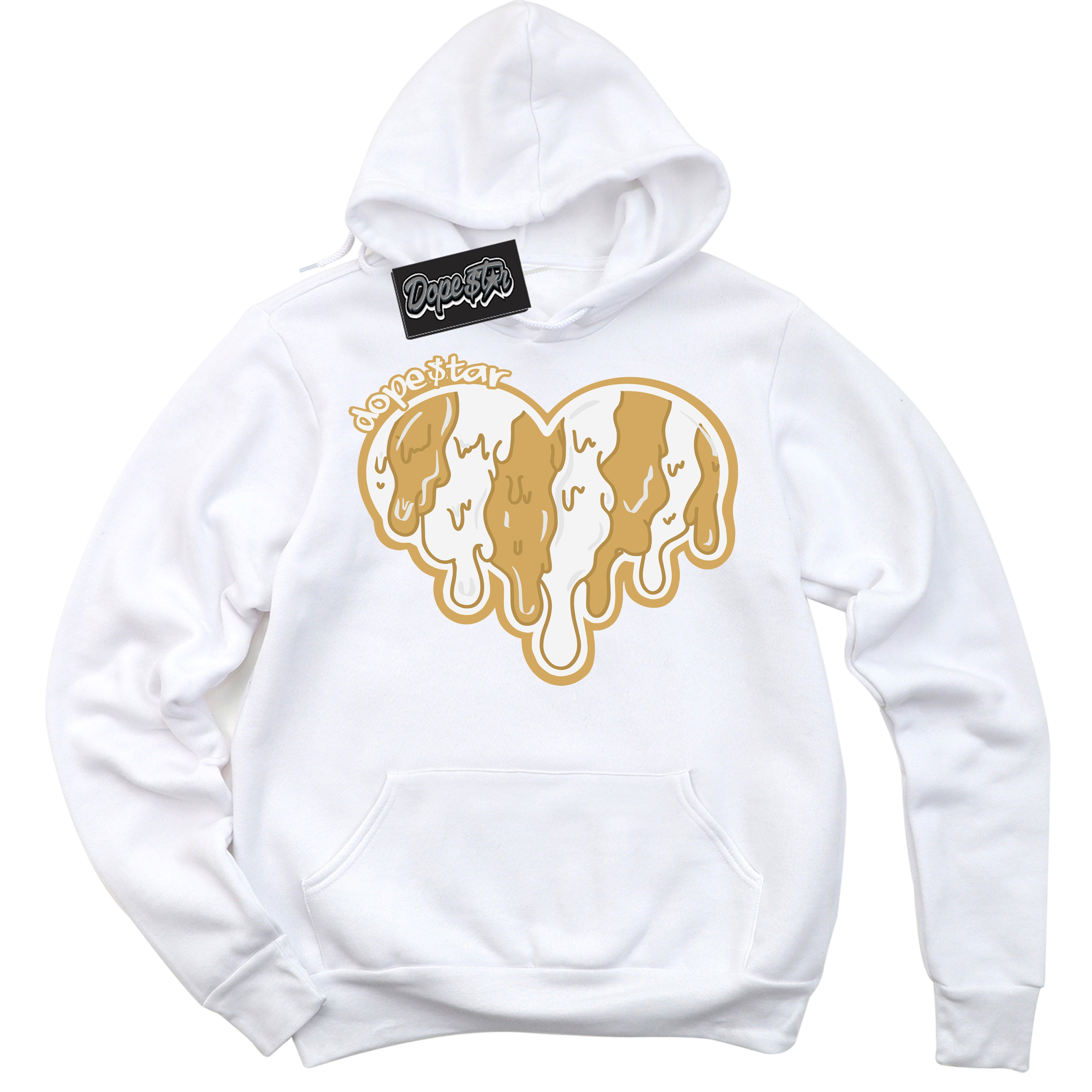 Cool White Hoodie with “ Melting Heart ” design that Perfectly Matches Craft Paris 6s Jordans.