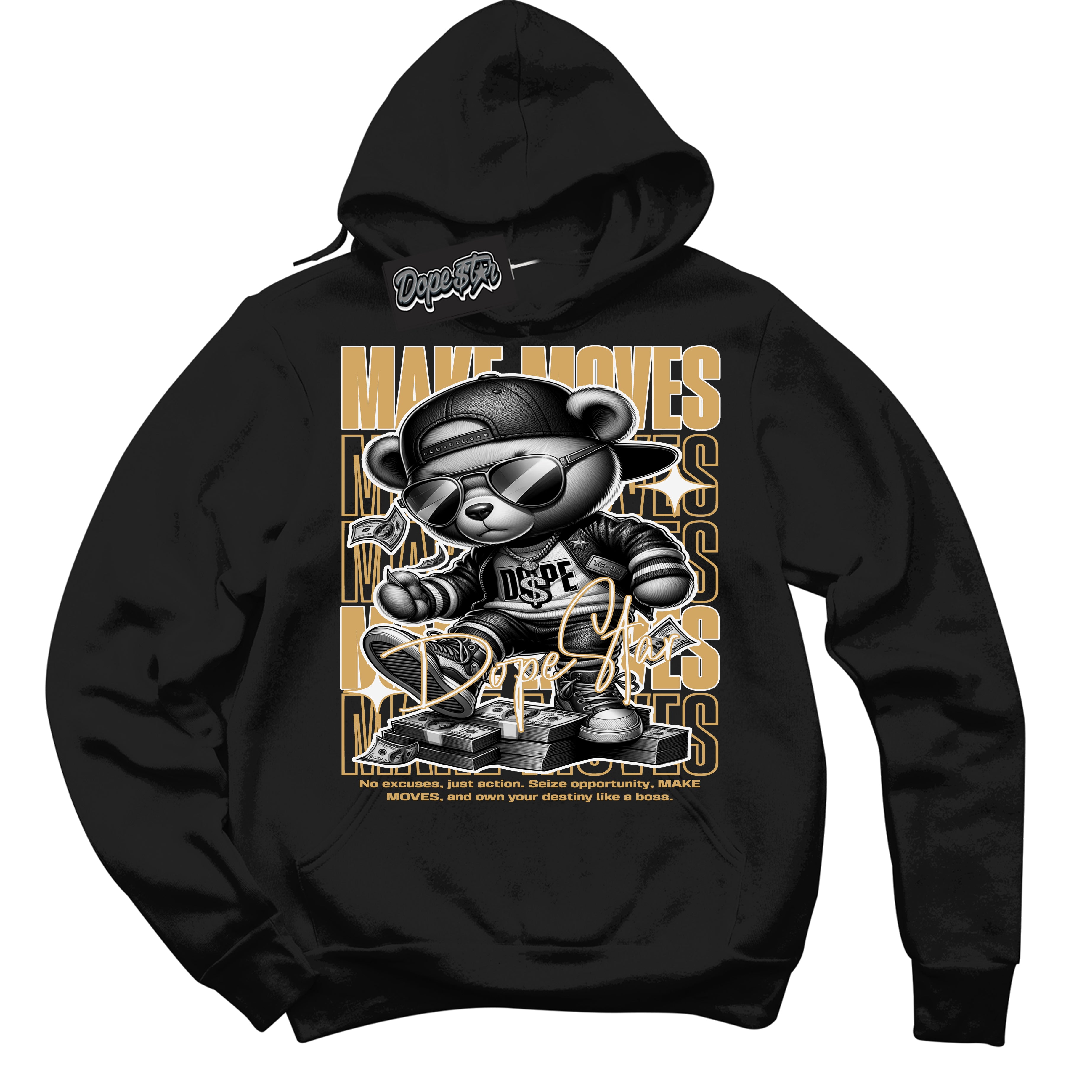 Cool Black Hoodie with “ Make Moves ” design that Perfectly Matches Craft Paris 6s Jordans.