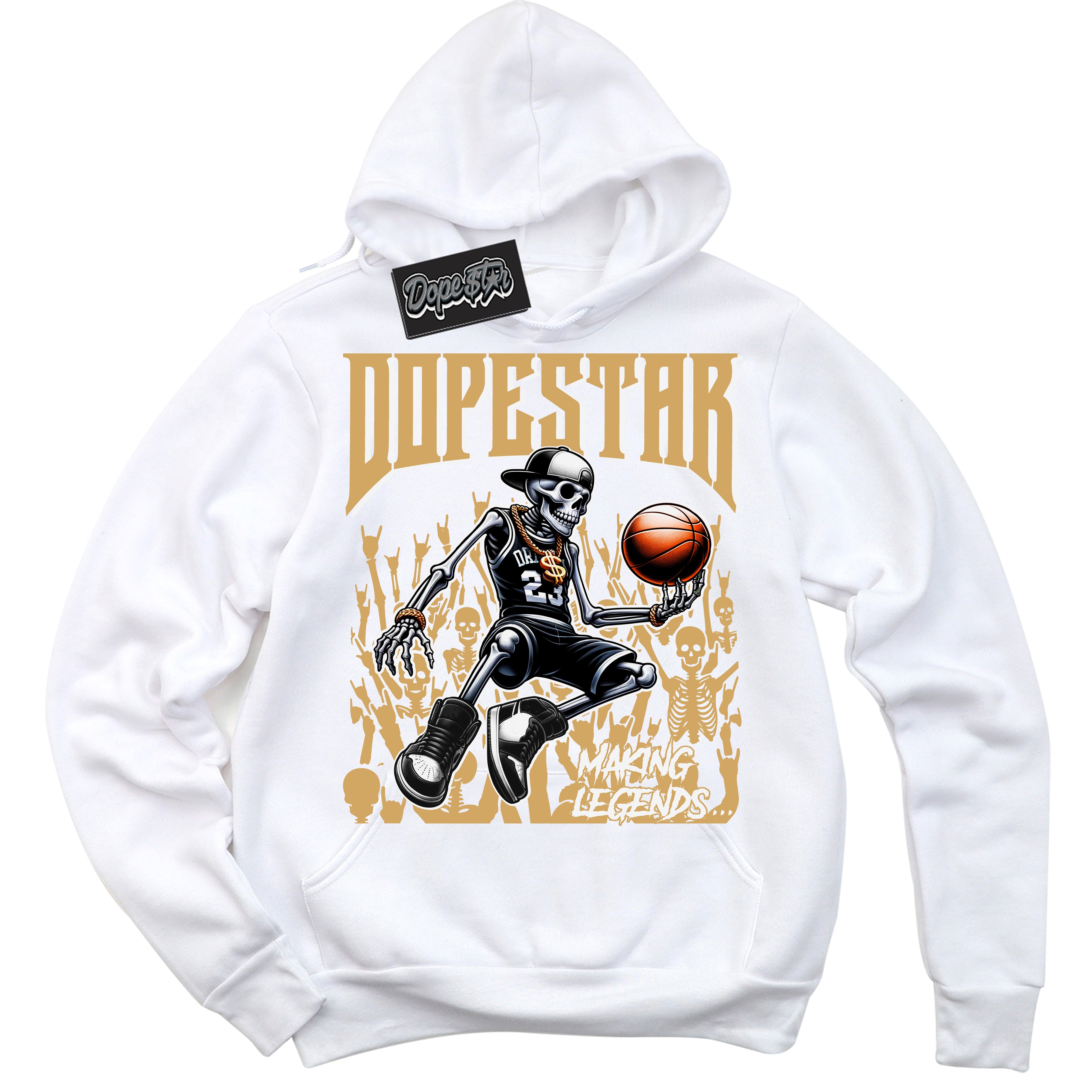 Cool White Hoodie with “ Making Legends ” design that Perfectly Matches Craft Paris 6s Jordans.