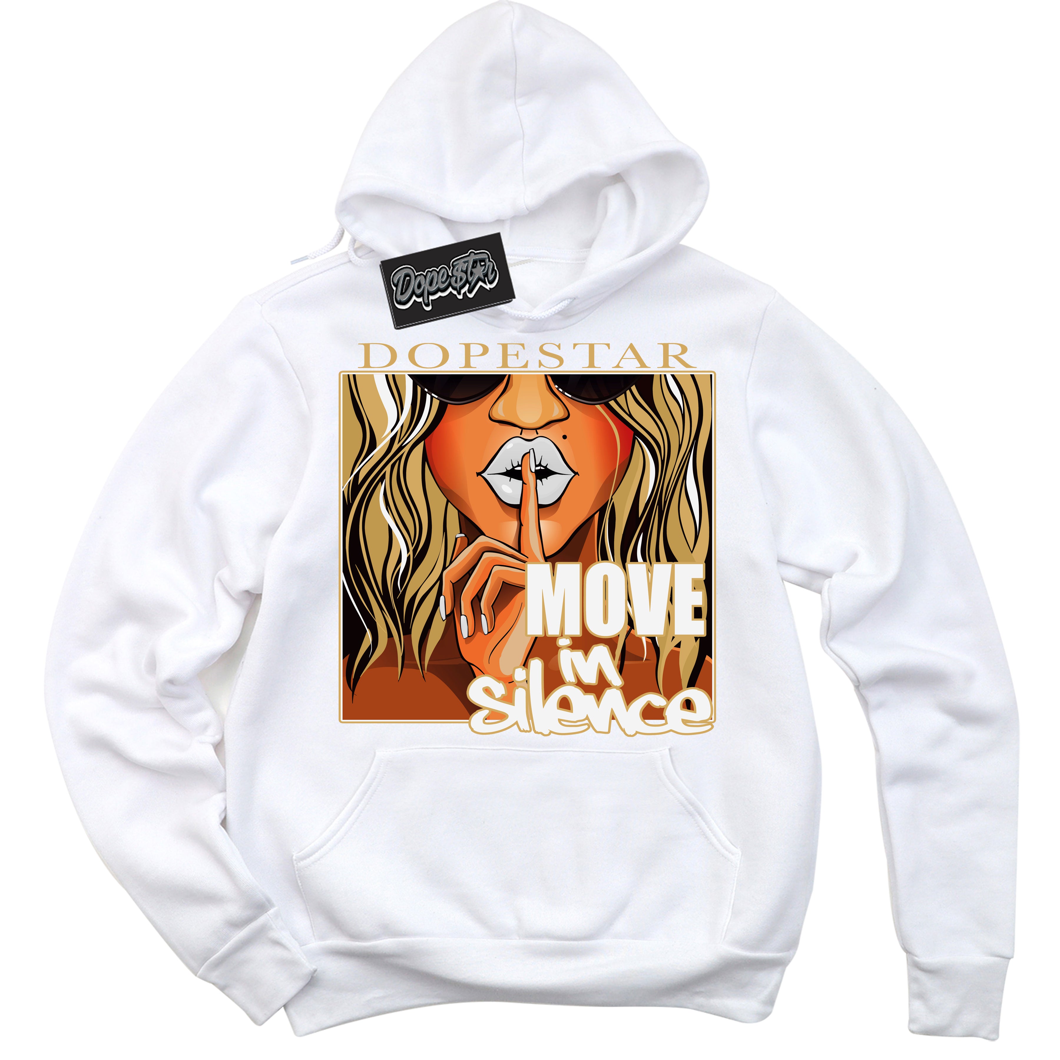 Cool White Hoodie with “ Move In Silence ” design that Perfectly Matches Craft Paris 6s Jordans.