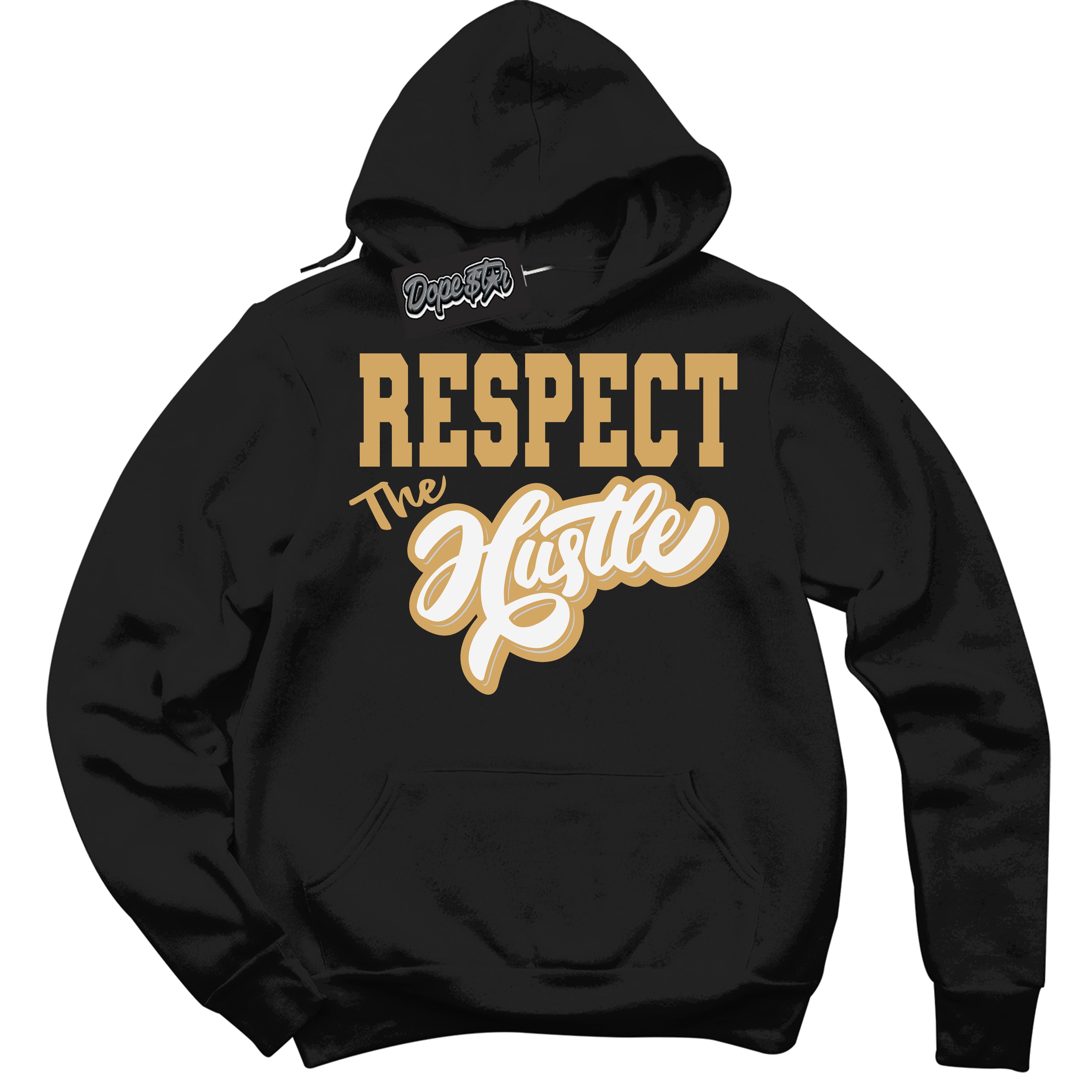 Cool Black Hoodie with “ Respect The Hustle ” design that Perfectly Matches Craft Paris 6s Jordans.