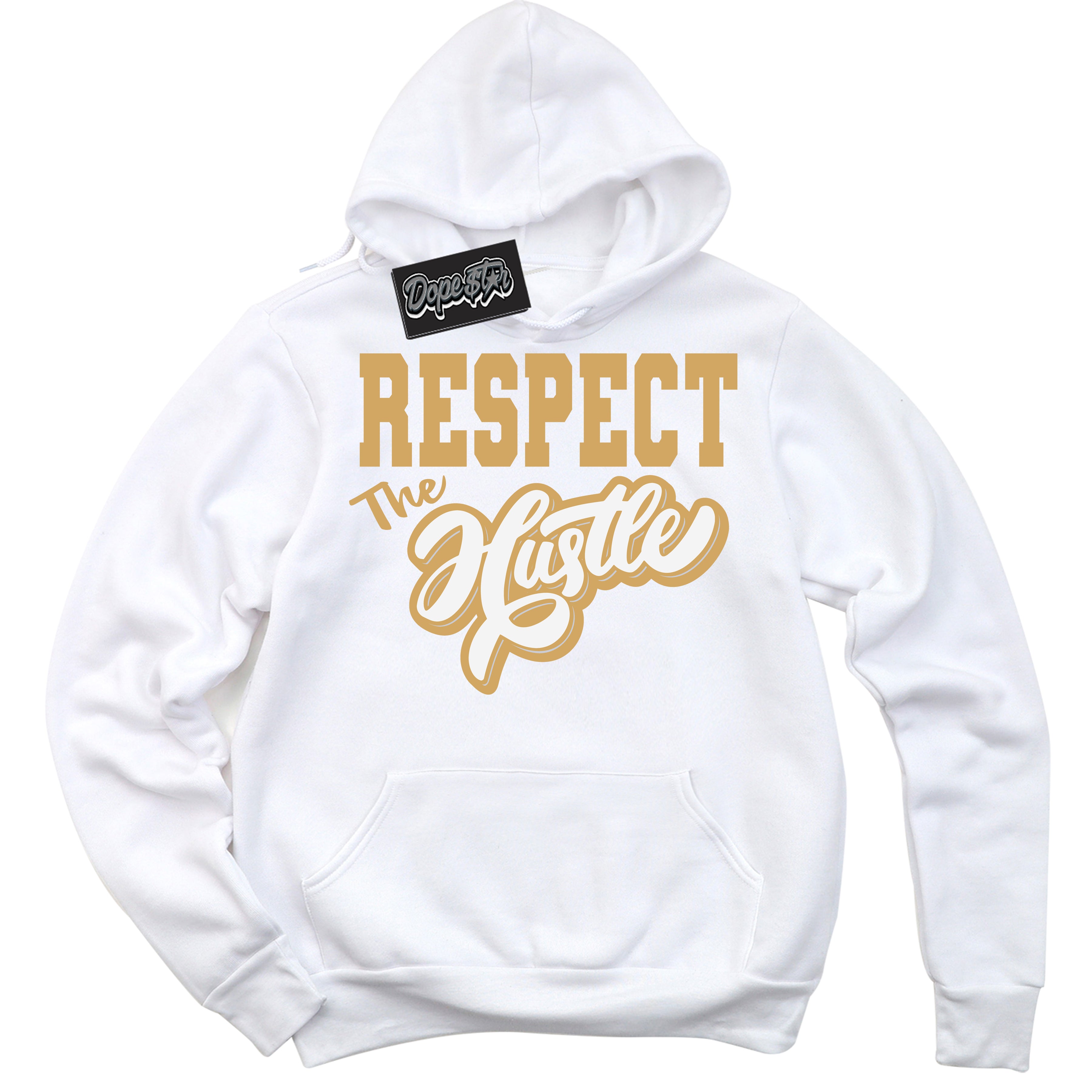Cool White Hoodie with “ Respect The Hustle ” design that Perfectly Matches Craft Paris 6s Jordans.