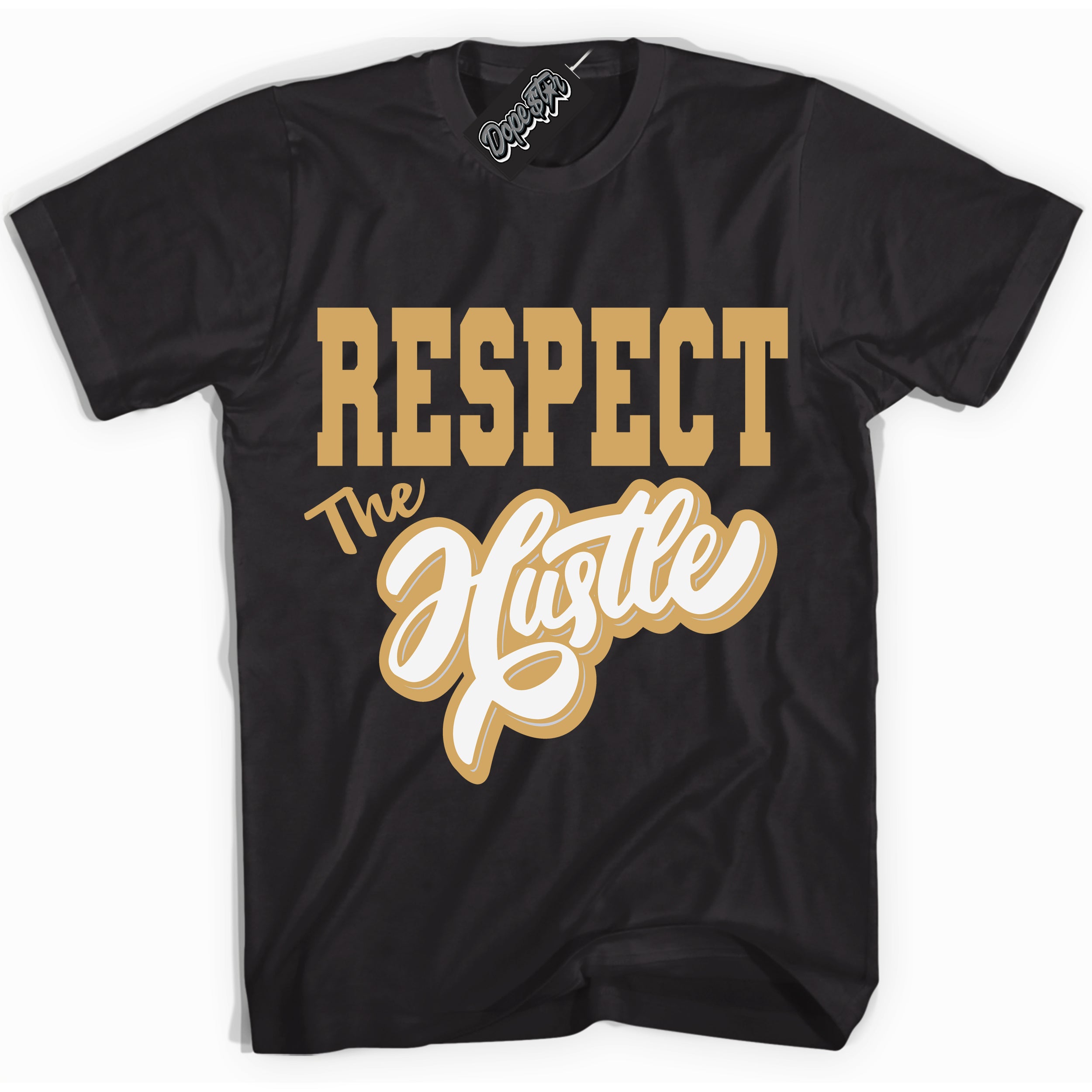 Cool Black Shirt with “ Respect The Hustle ” design that perfectly matches Craft Paris 6s Jordans.