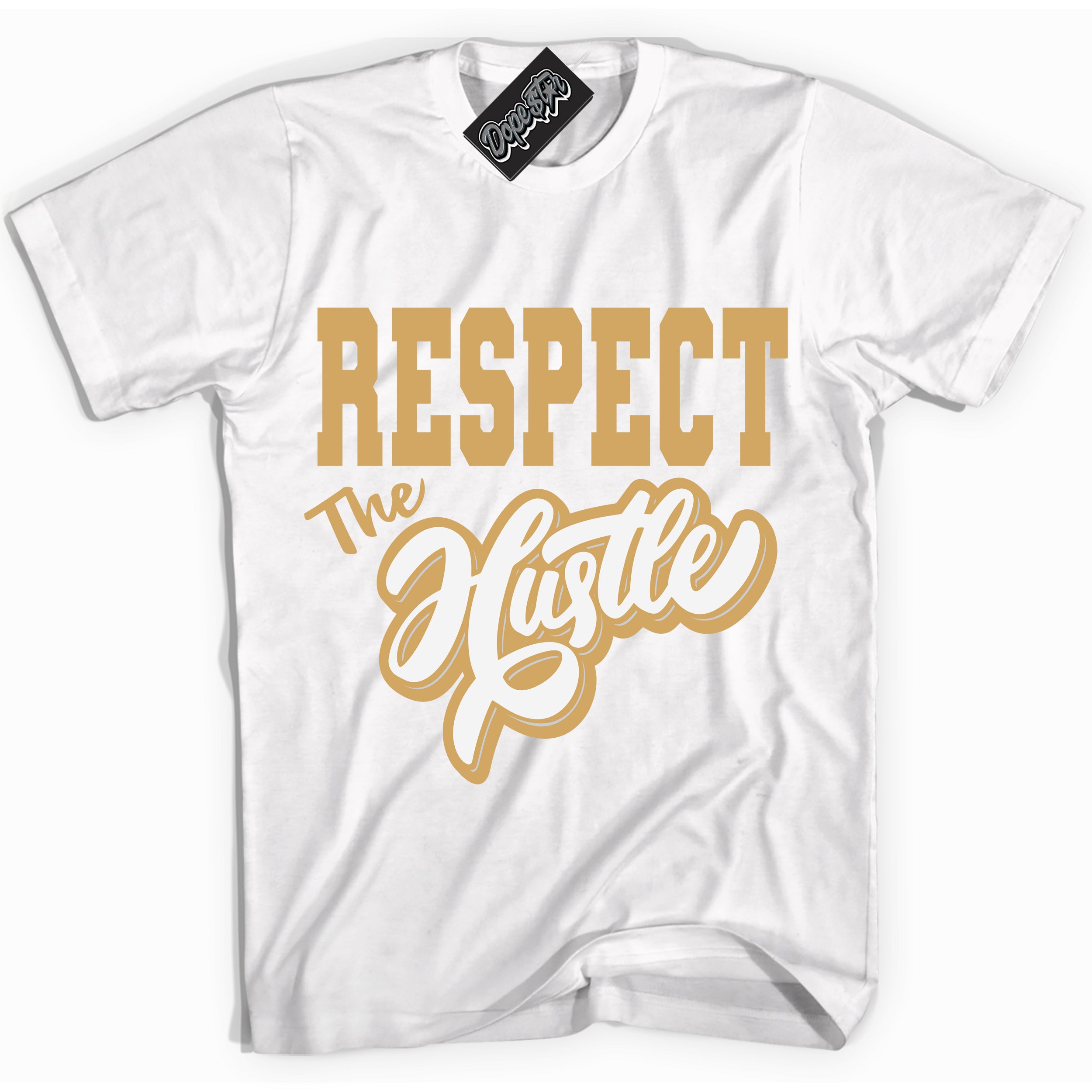 Cool White Shirt with “ Respect The Hustle ” design that perfectly matches Craft Paris 6s Jordans.