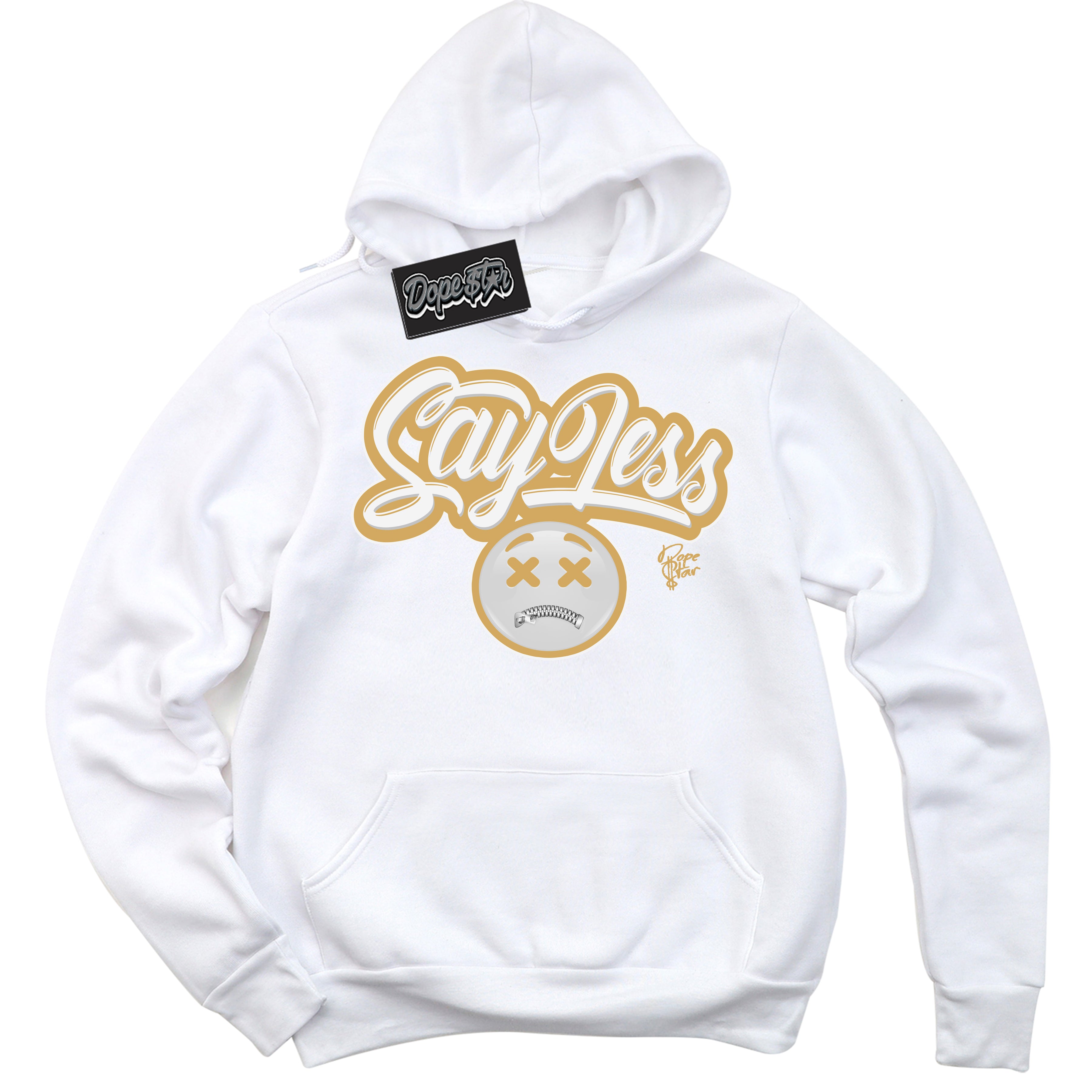 Cool White Hoodie with “ Say Less ” design that Perfectly Matches Craft Paris 6s Jordans.