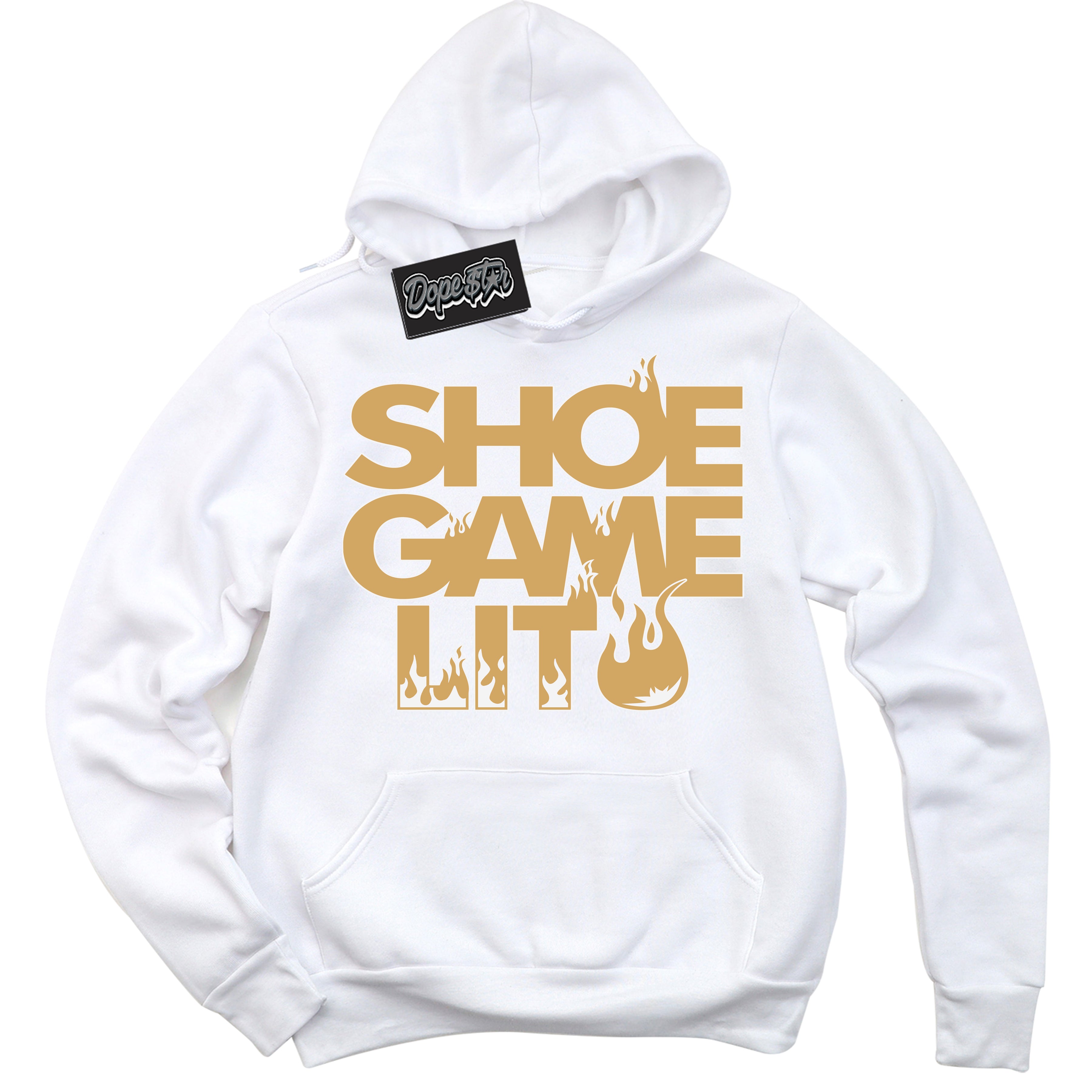 Cool White Hoodie with “ Shoe Game Lit ”  design that Perfectly Matches Craft Paris 6s Jordans.