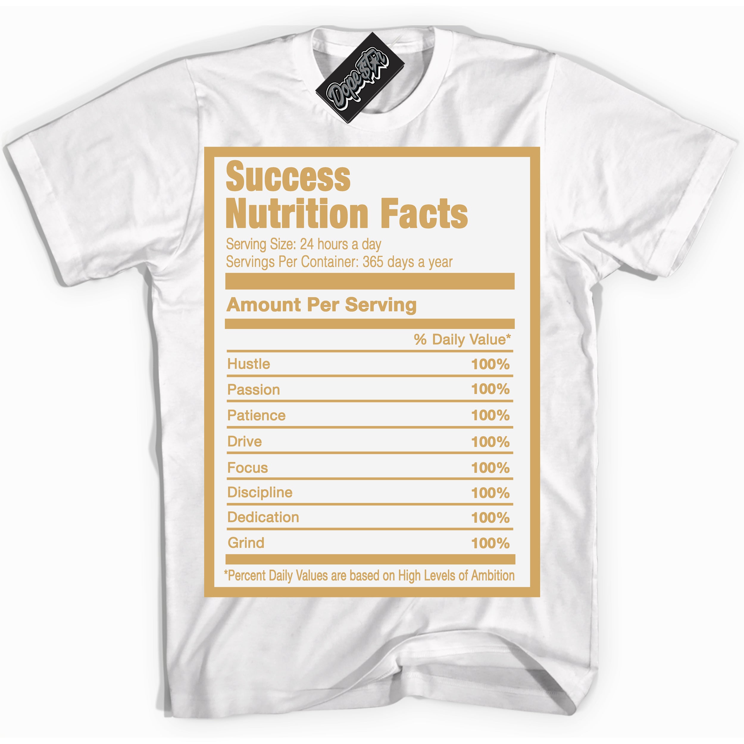 Cool White Shirt with “ Success Nutrition ” design that perfectly matches Craft Paris 6s Jordans.