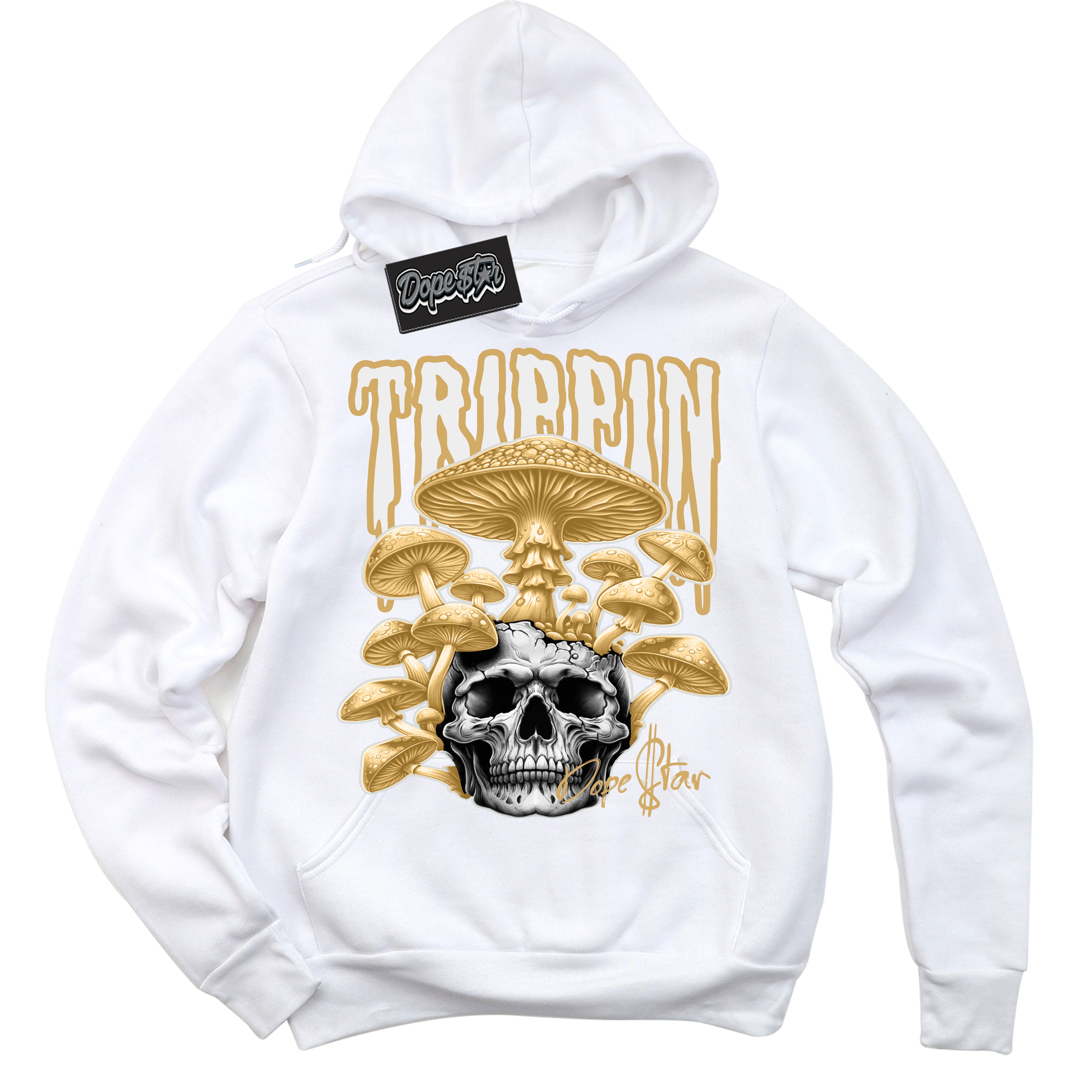 Cool White Hoodie with “ Trippin ”  design that Perfectly Matches Craft Paris 6s Jordans.