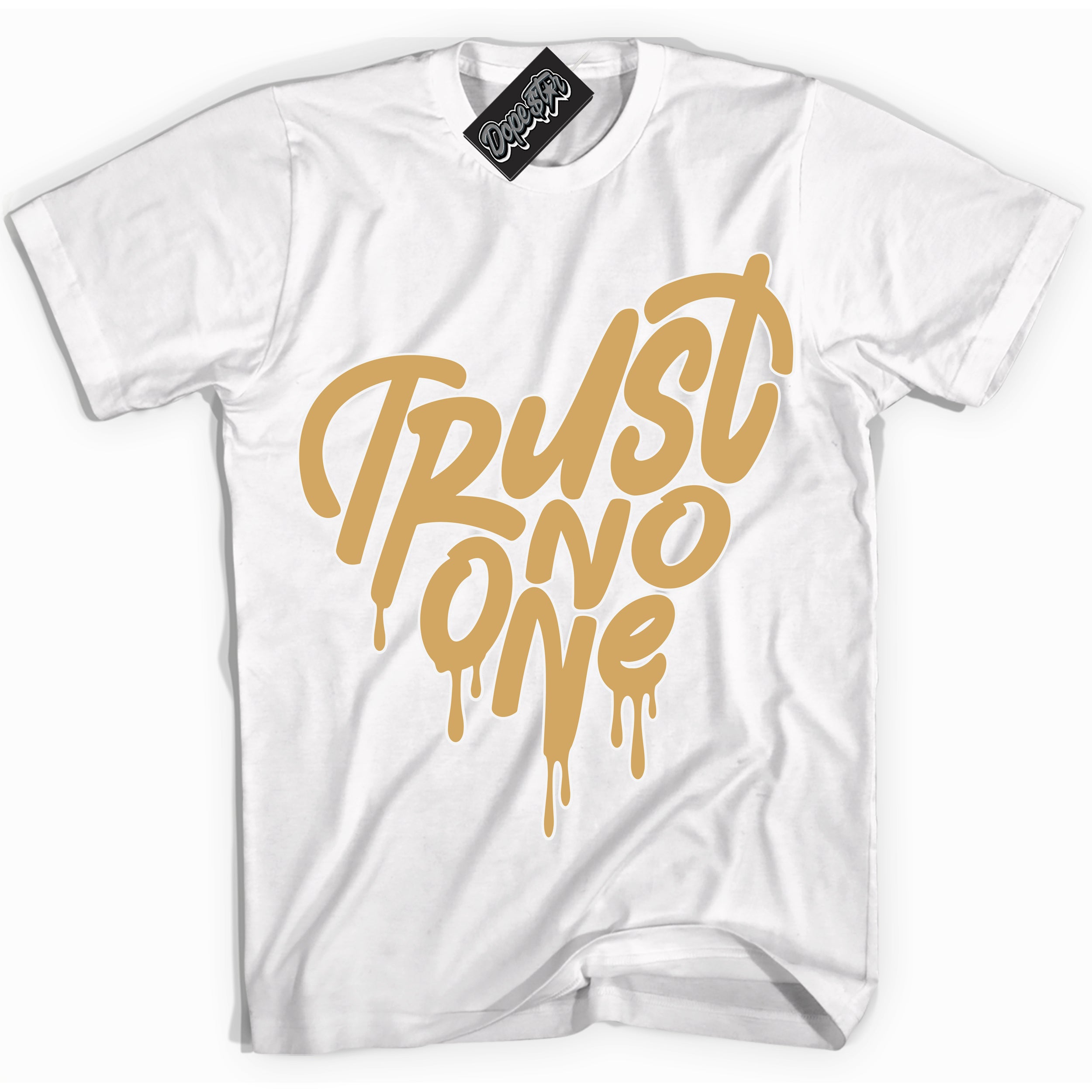 Cool White Shirt with “ Trust No One Heart ” design that perfectly matches Craft Paris 6s Jordans.