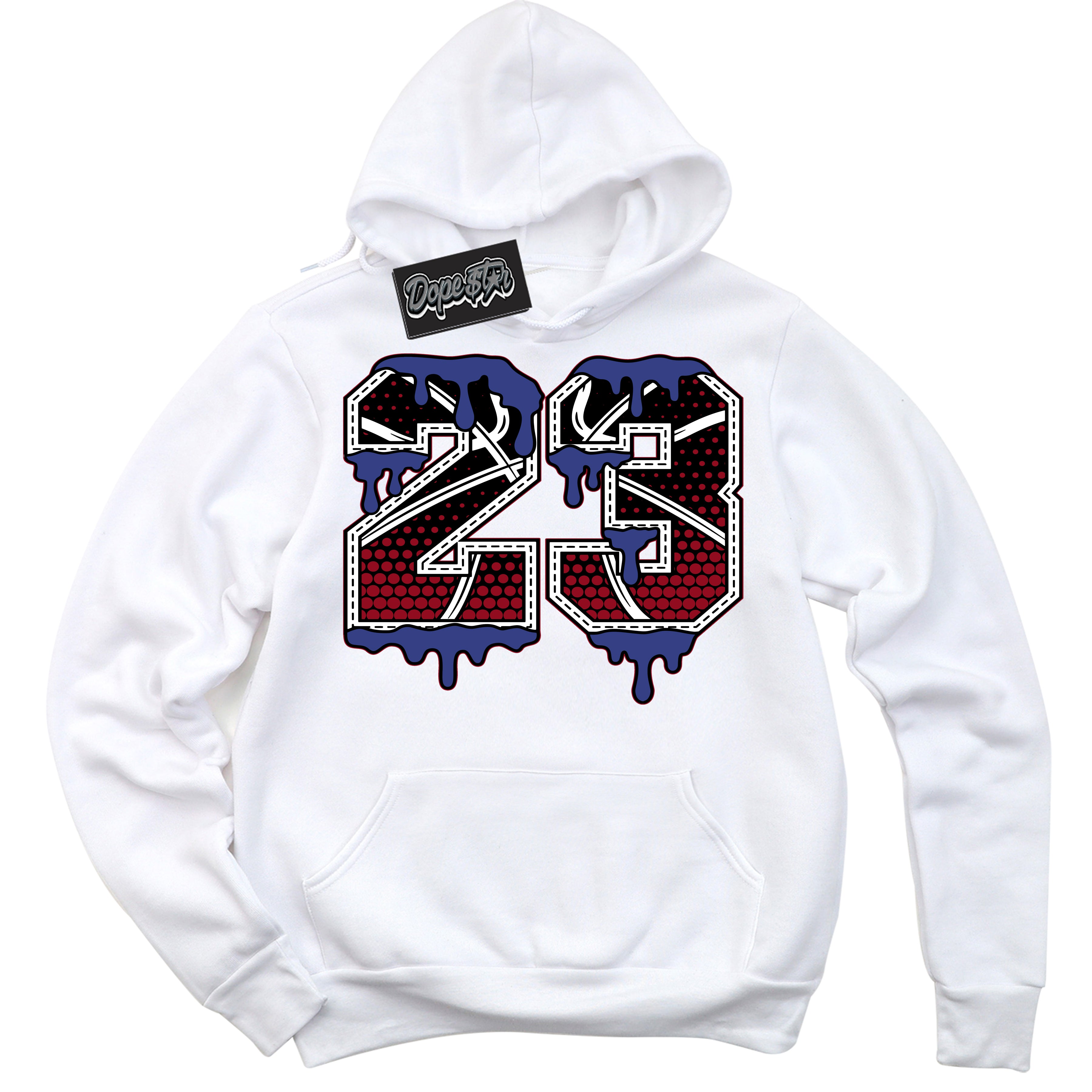 Cool White Hoodie with “ 23 Ball ”  design that Perfectly Matches Playoffs 8s Sneakers.