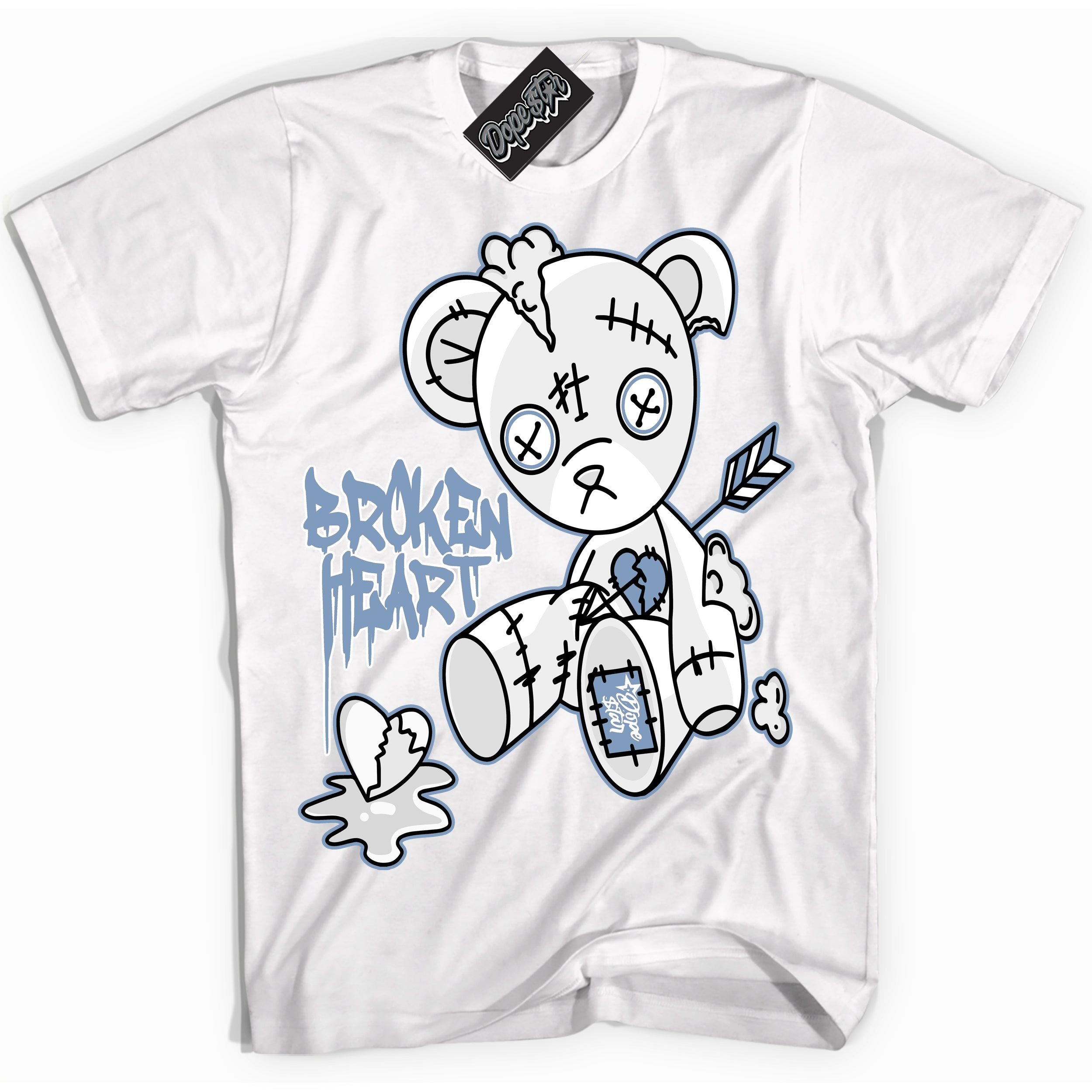 Cool White Shirt with “ Broken Heart Bear” design that perfectly matches Reverse Oreo 6s Sneakers.