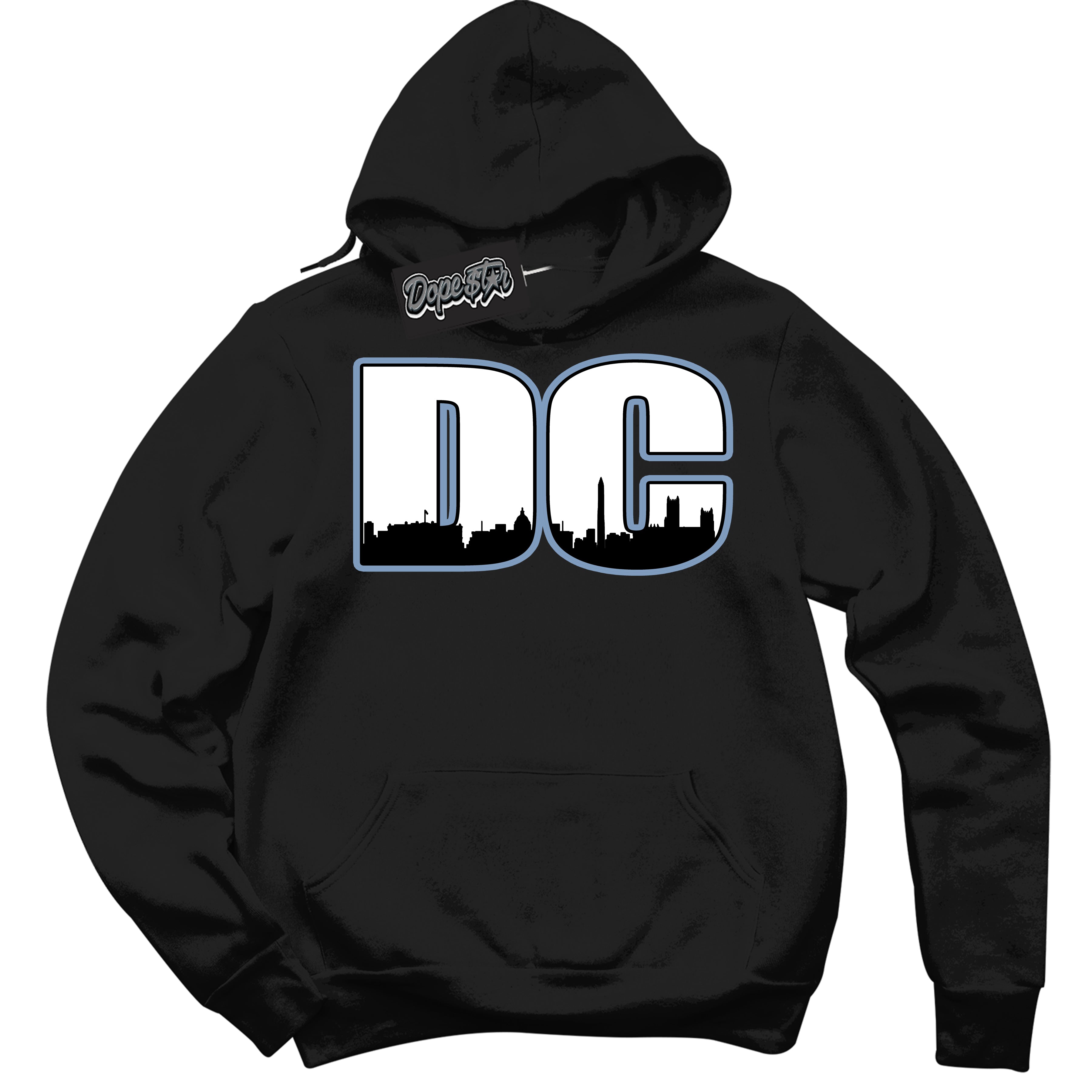 Cool Black Hoodie with “ DC ”  design that Perfectly Matches Reverse Oreo 6s Sneakers.