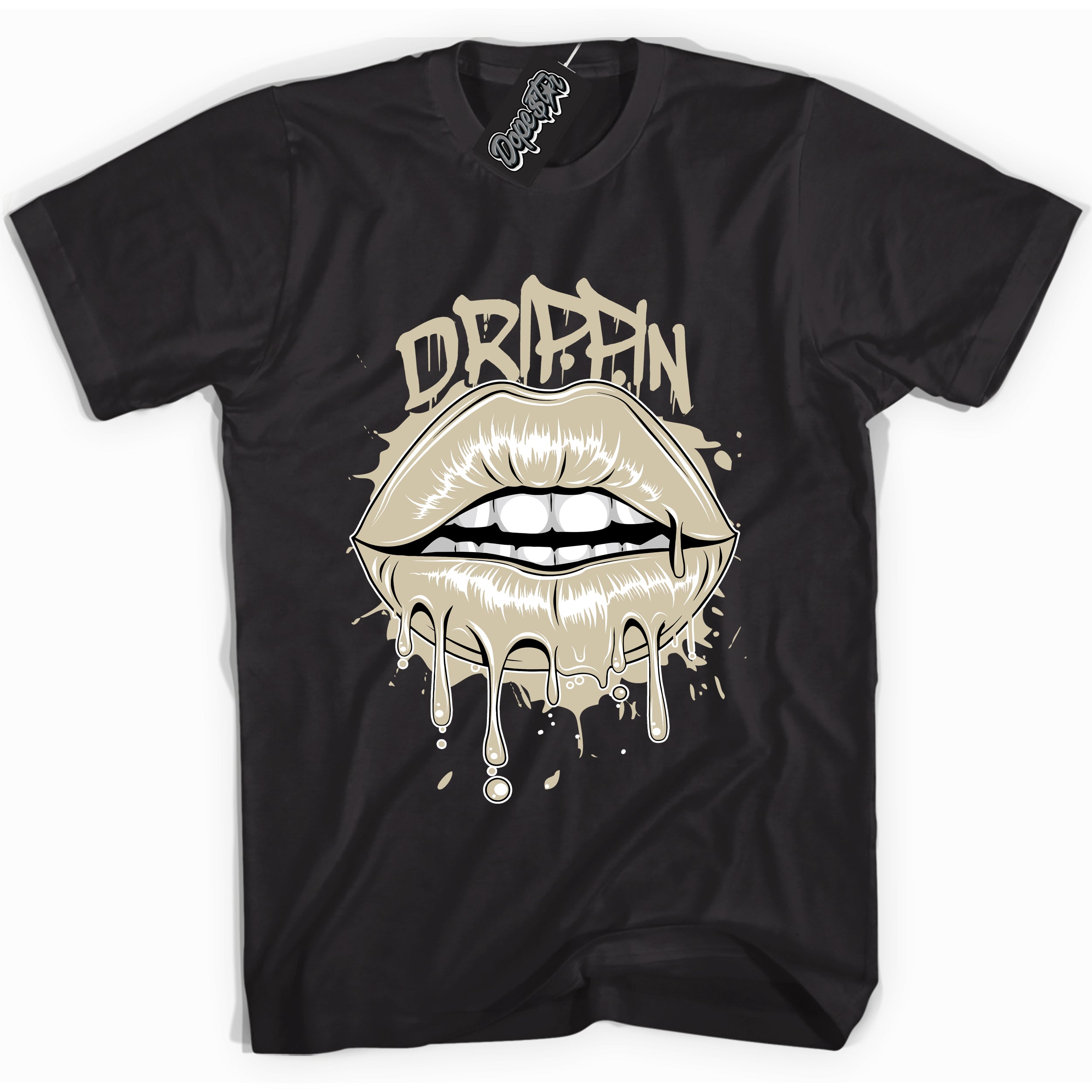 Cool Black graphic tee with “ Drippin Lips  ” print, that perfectly matches GRATITUDE 11s  sneakers