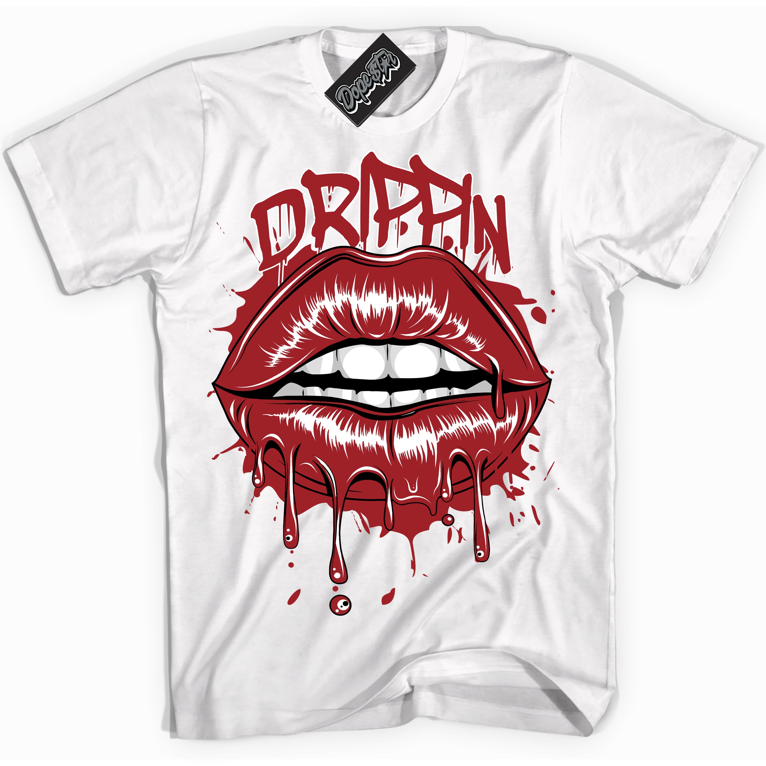 Cool White graphic tee with “ Drippin ” print, that perfectly matches Lost And Found 1s sneakers