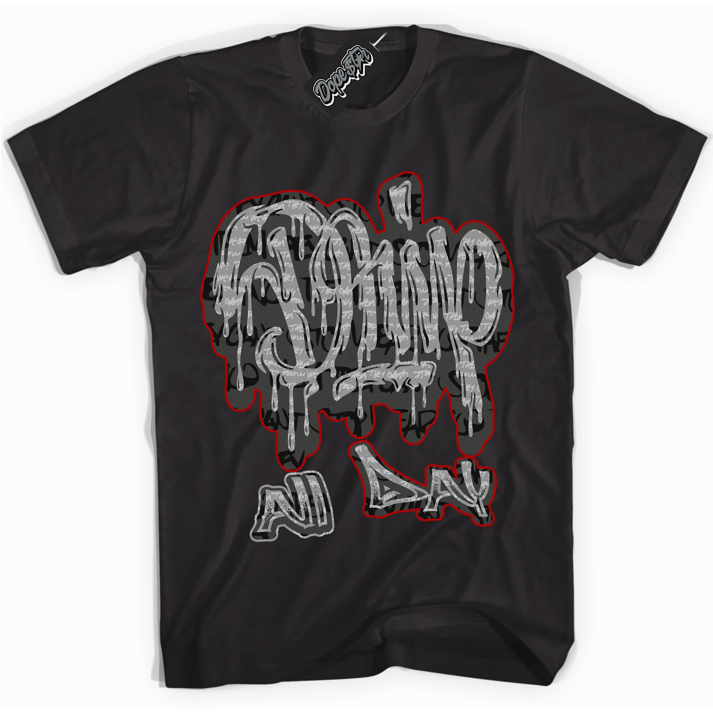 Cool Black Shirt with “ Drip All Day ” design that perfectly matches Rebellionaire 1s Sneakers.