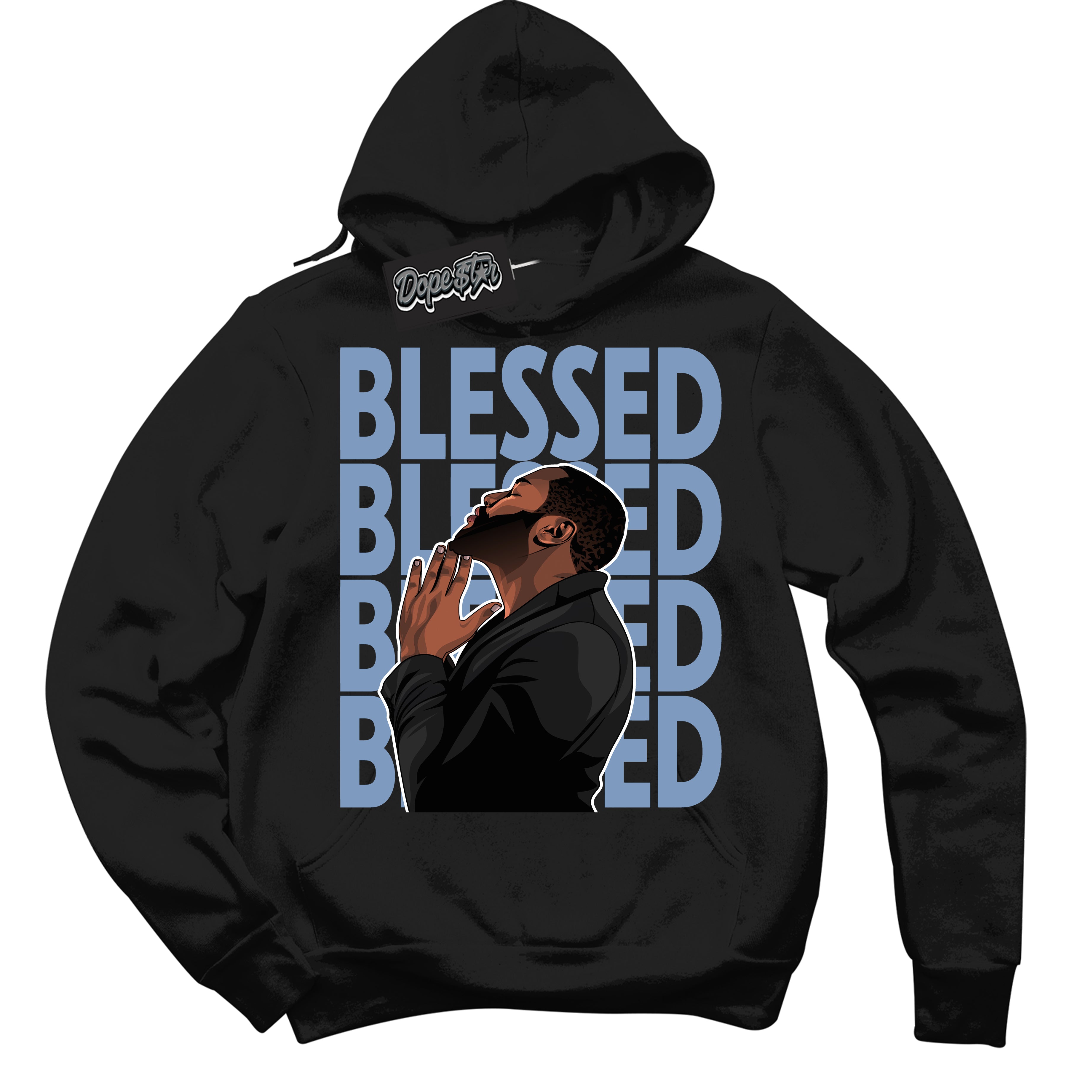 Cool Black Hoodie with “ God Blessed ”  design that Perfectly Matches Reverse Oreo 6s Sneakers.