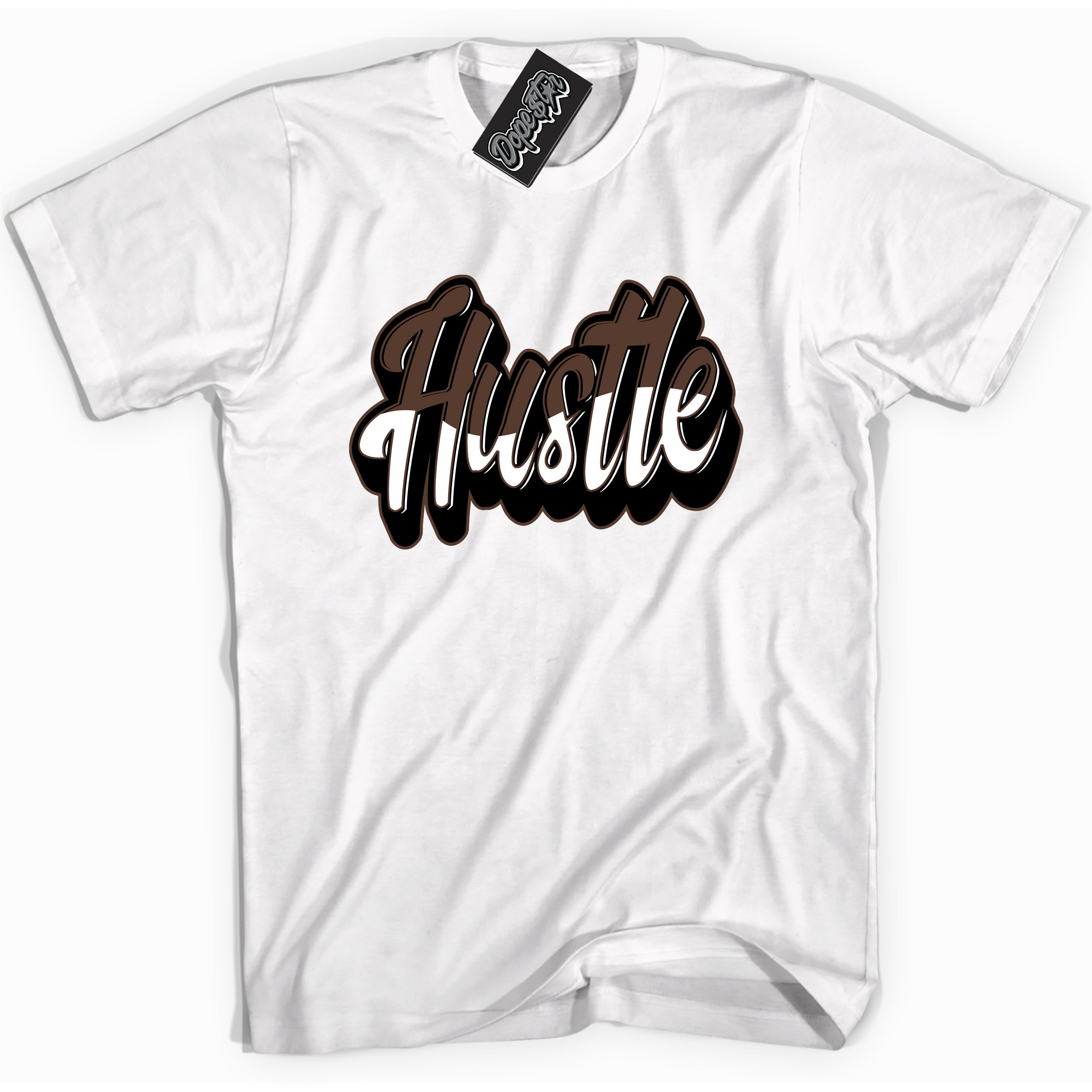 Cool White graphic tee with “ Hustle ” design, that perfectly matches Palomino 1s sneakers