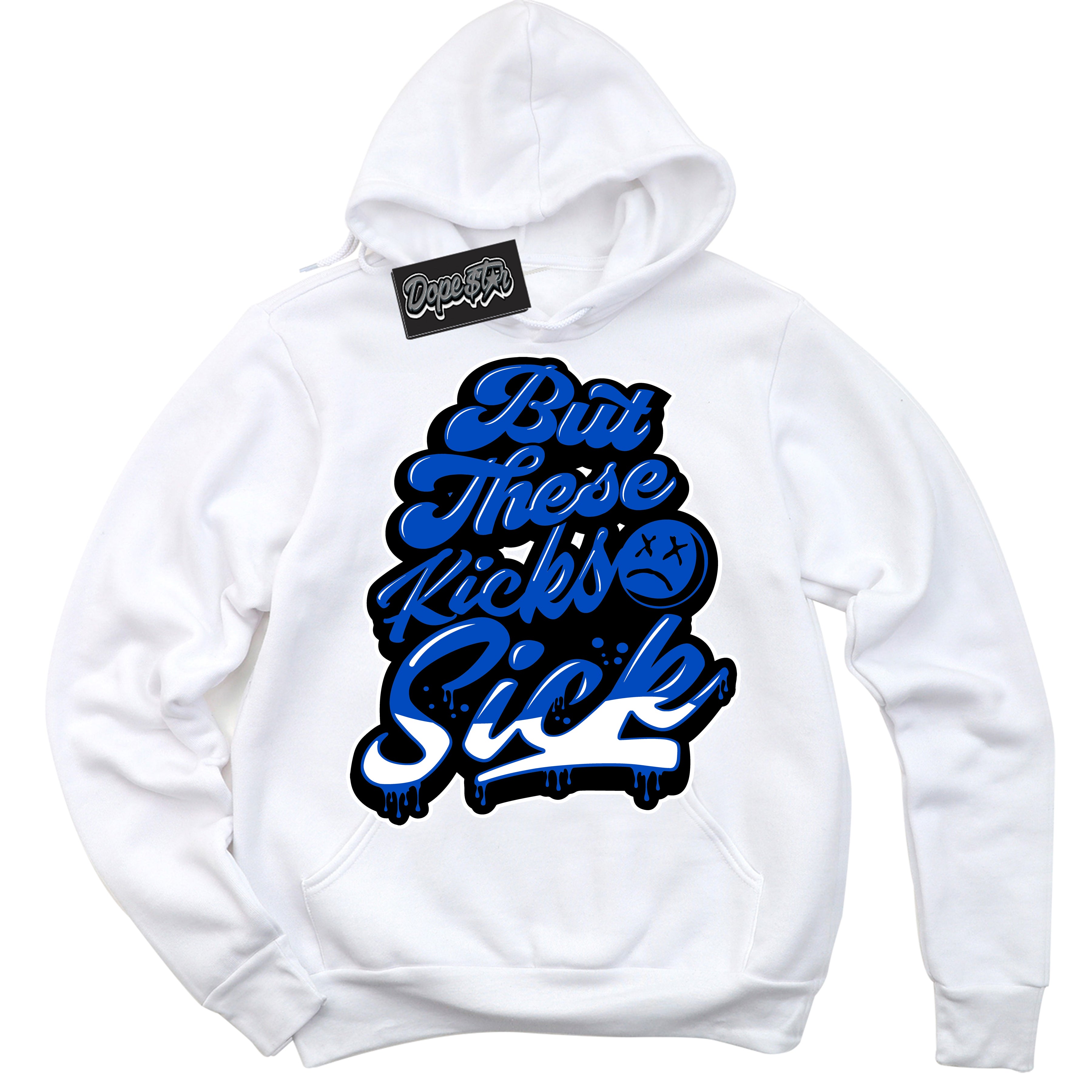 Dunk Low Astronomy Blue 'Kick Sick' Hoodie – White Streetwear Sweatshirt | Sneaker Matching Hoodie for Dunk Low Astronomy Blue | Men's & Women's Streetwear Outfit by Sneaker Shirts Outlet.