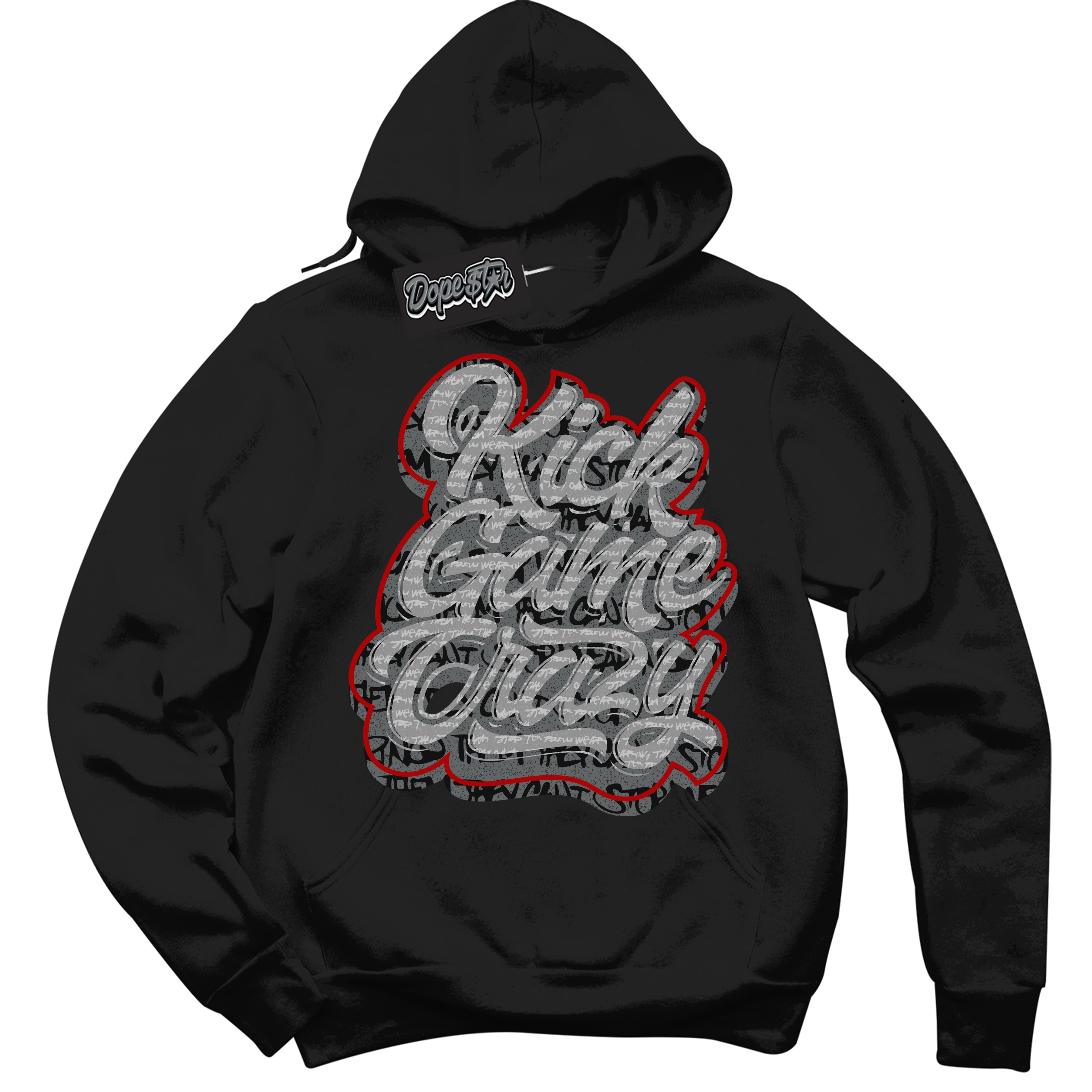 Cool Black Hoodie with “ Kick Game Crazy ”  design that Perfectly Matches Rebellionaire 1s Sneakers.