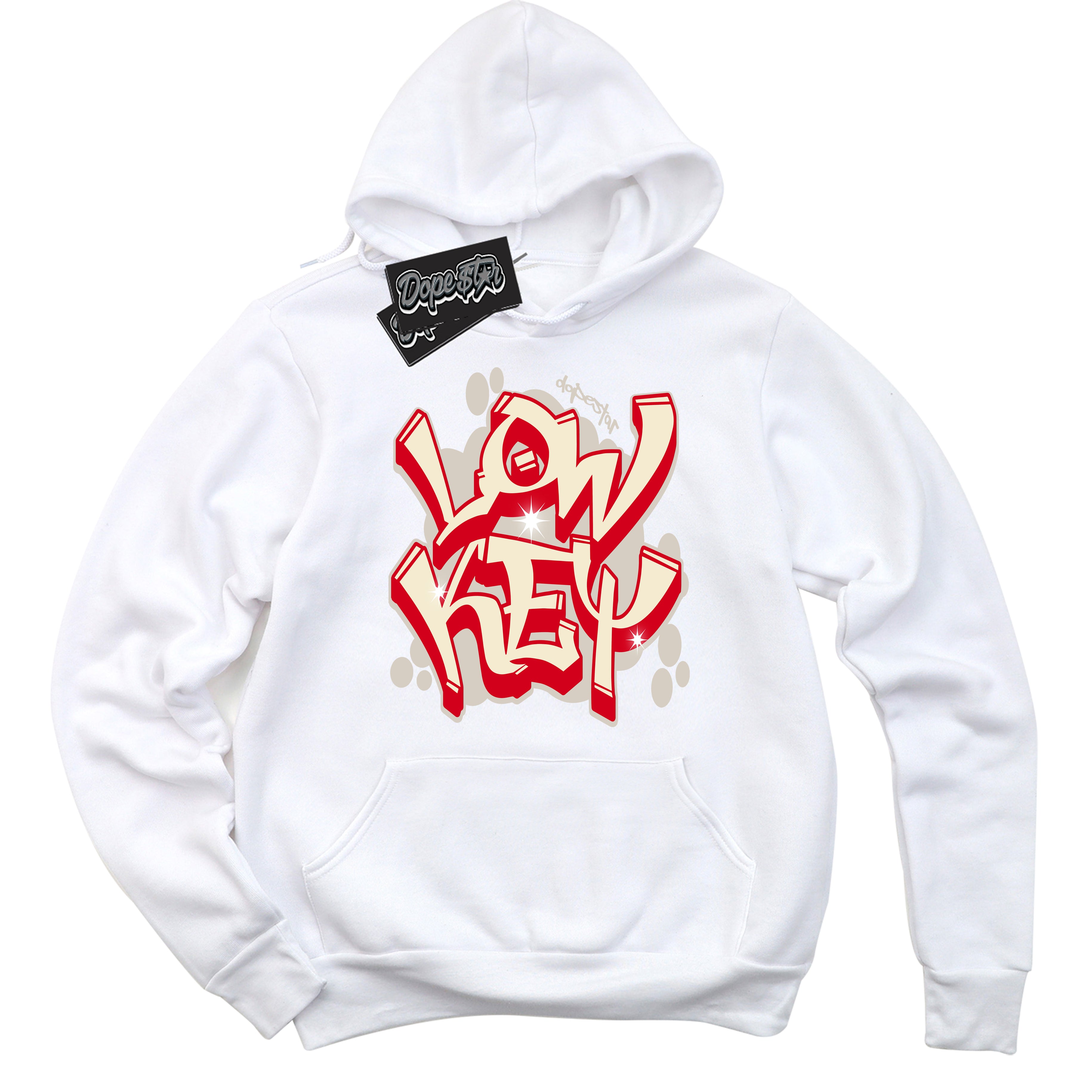 White “Low Key” Hoodie by Dope Star Brand®, styled to match Phantom 1s sneakers
