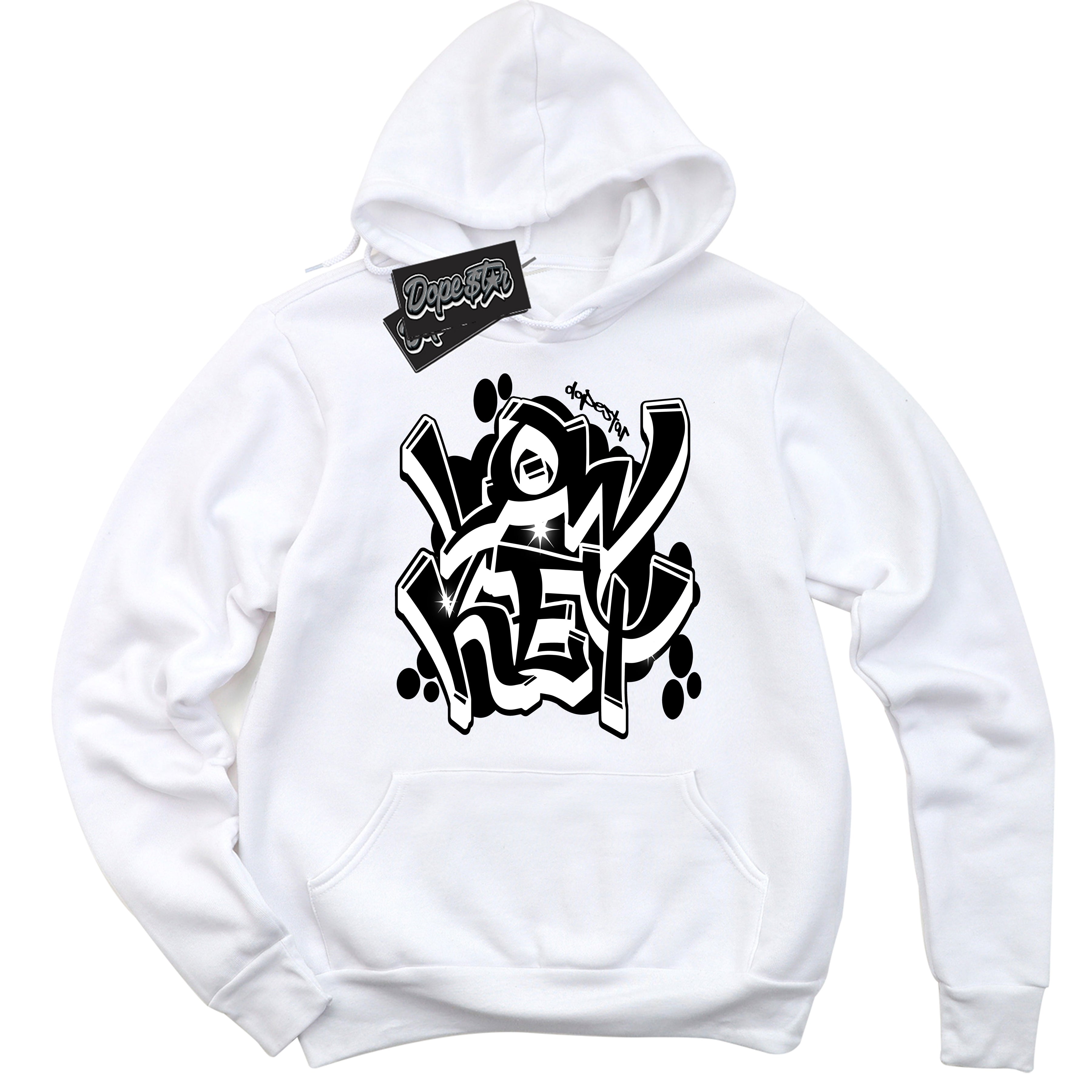 White “Low Key” Hoodie by Dope Star Brand®, styled to match Panda Dunk sneakers
