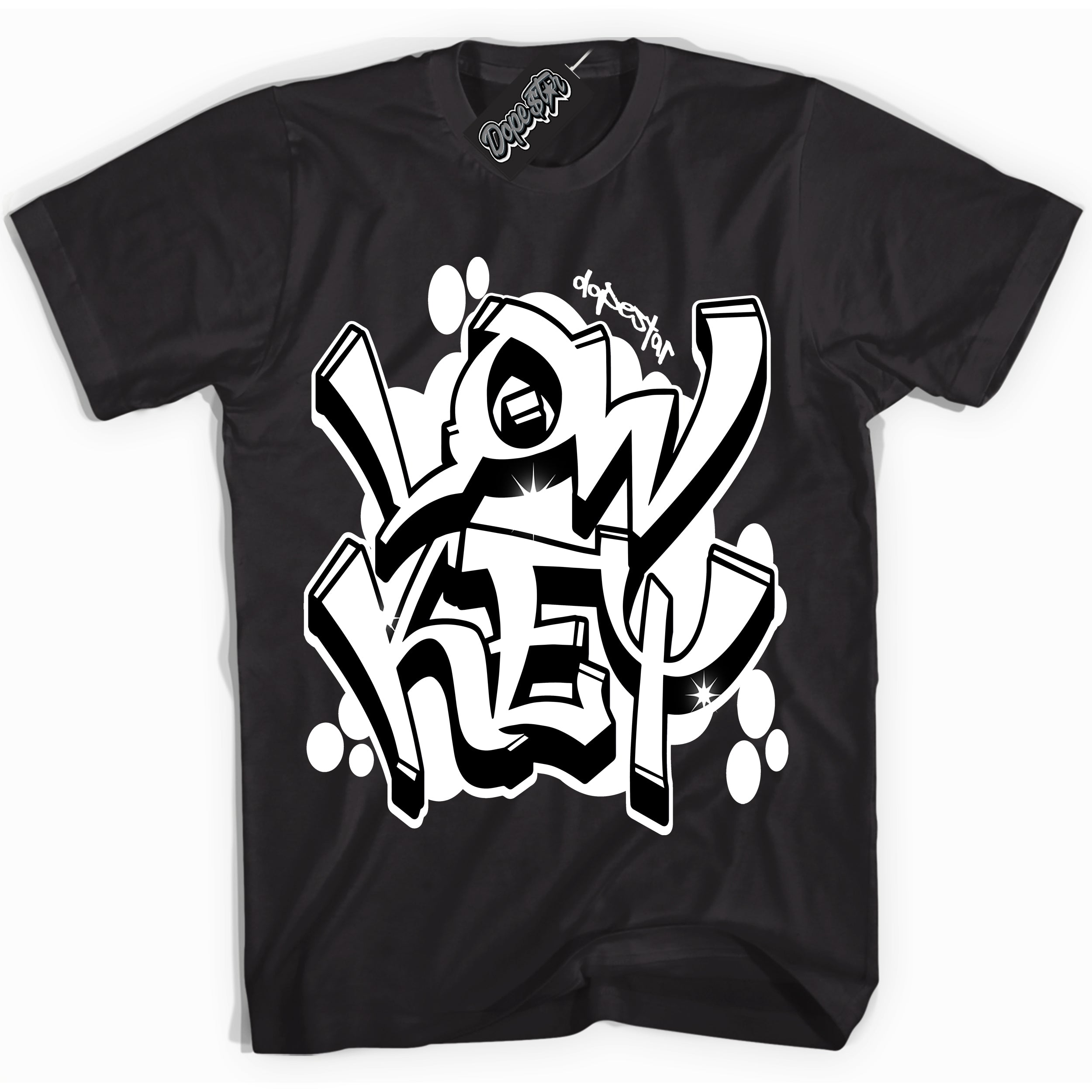 Black “Low Key” T-shirt by Dope Star Brand®, styled to match Panda Dunk sneakers