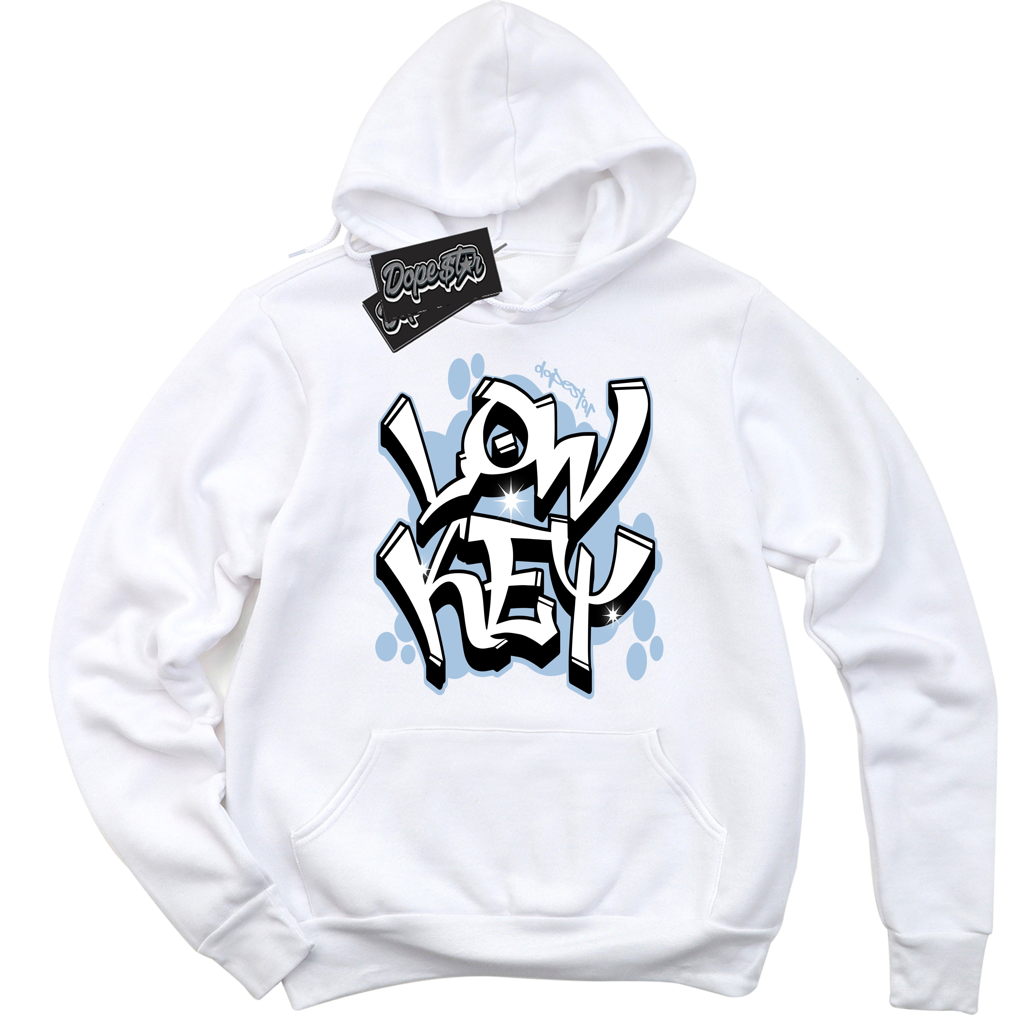 White “Low Key” Hoodie by Dope Star Brand®, styled to match Reverse Panda Dunk sneakers
