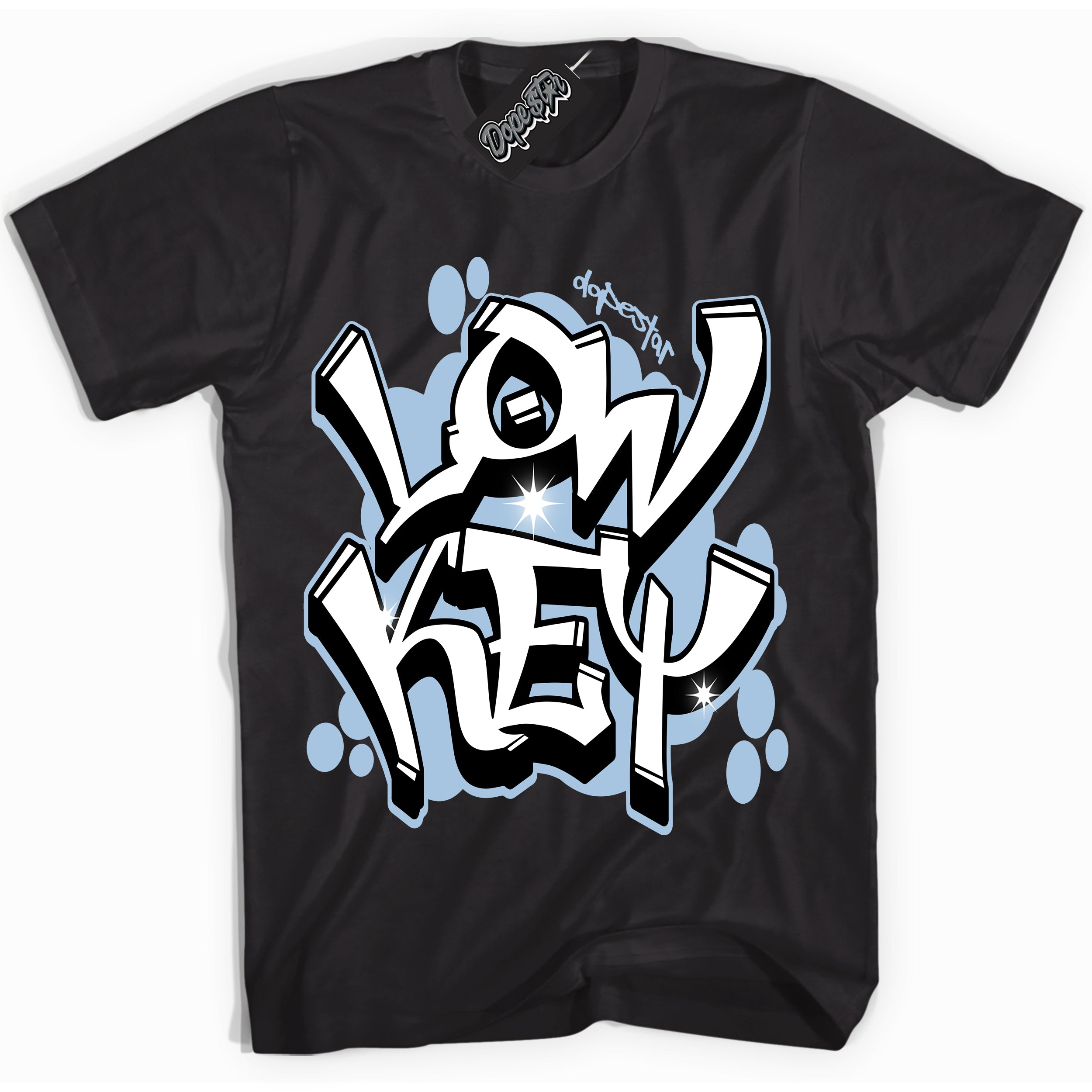 Black “Low Key” T-shirt by Dope Star Brand®, styled to match Reverse Panda Dunk sneakers