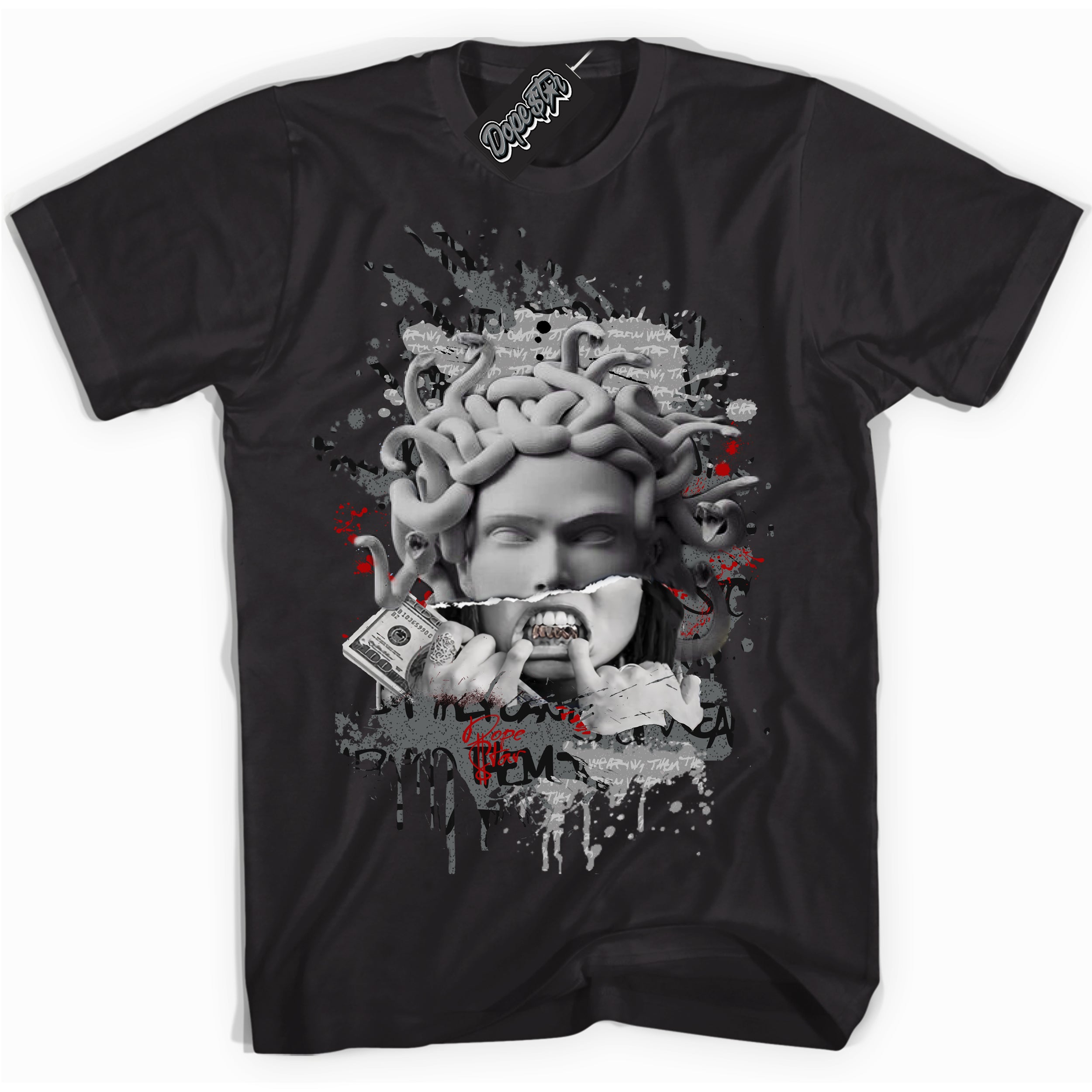 Cool Black Shirt with “ Medusa ” design that perfectly matches Rebellionaire 1s Sneakers.