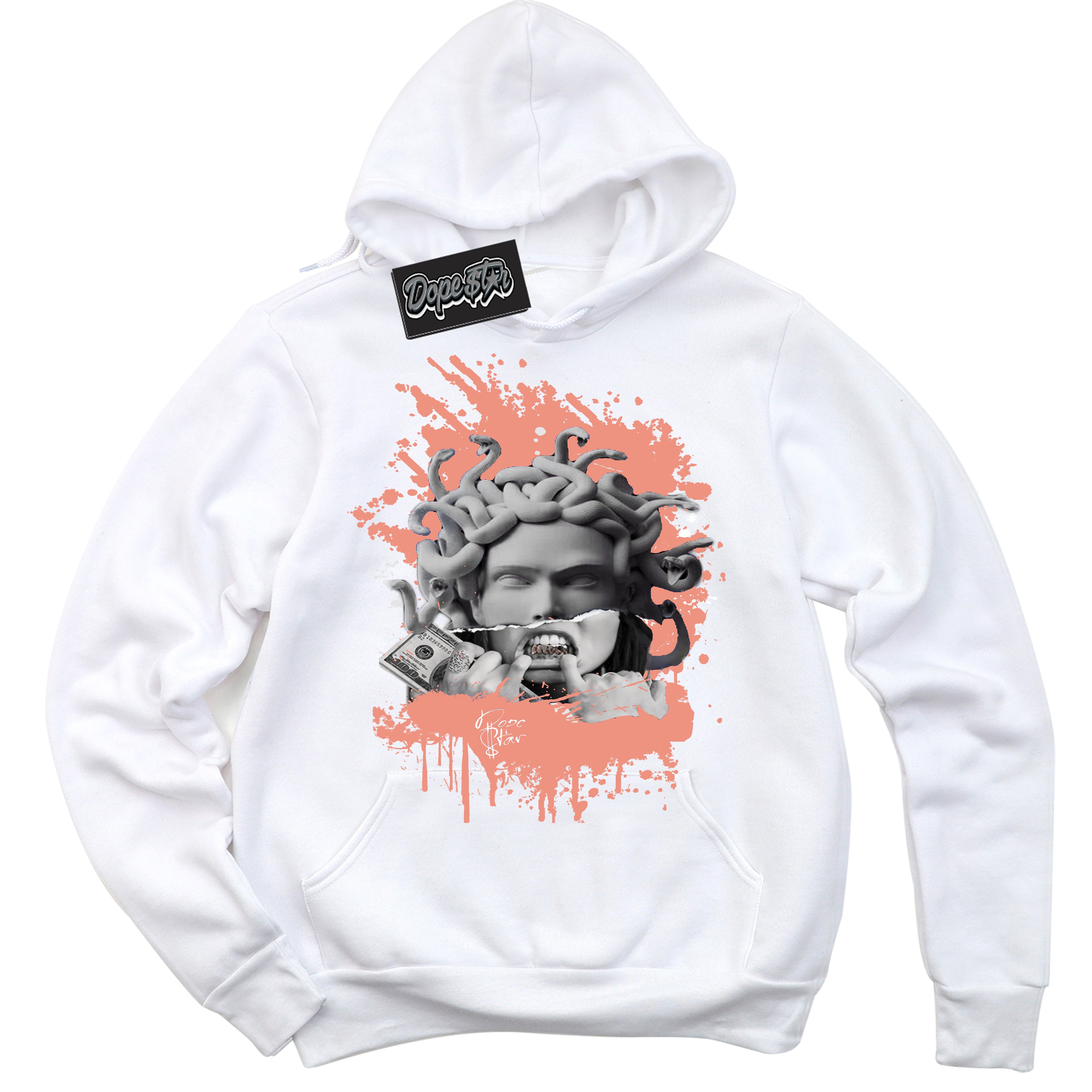 Dunk Low Light Wild Mango 'Medusa' Hoodie – White Streetwear Sweatshirt | Sneaker Matching Hoodie for Dunk Low Light Wild Mango | Urban Fashion for Medusa | Men's & Women's Streetwear Outfit by Sneaker Shirts Outlet.