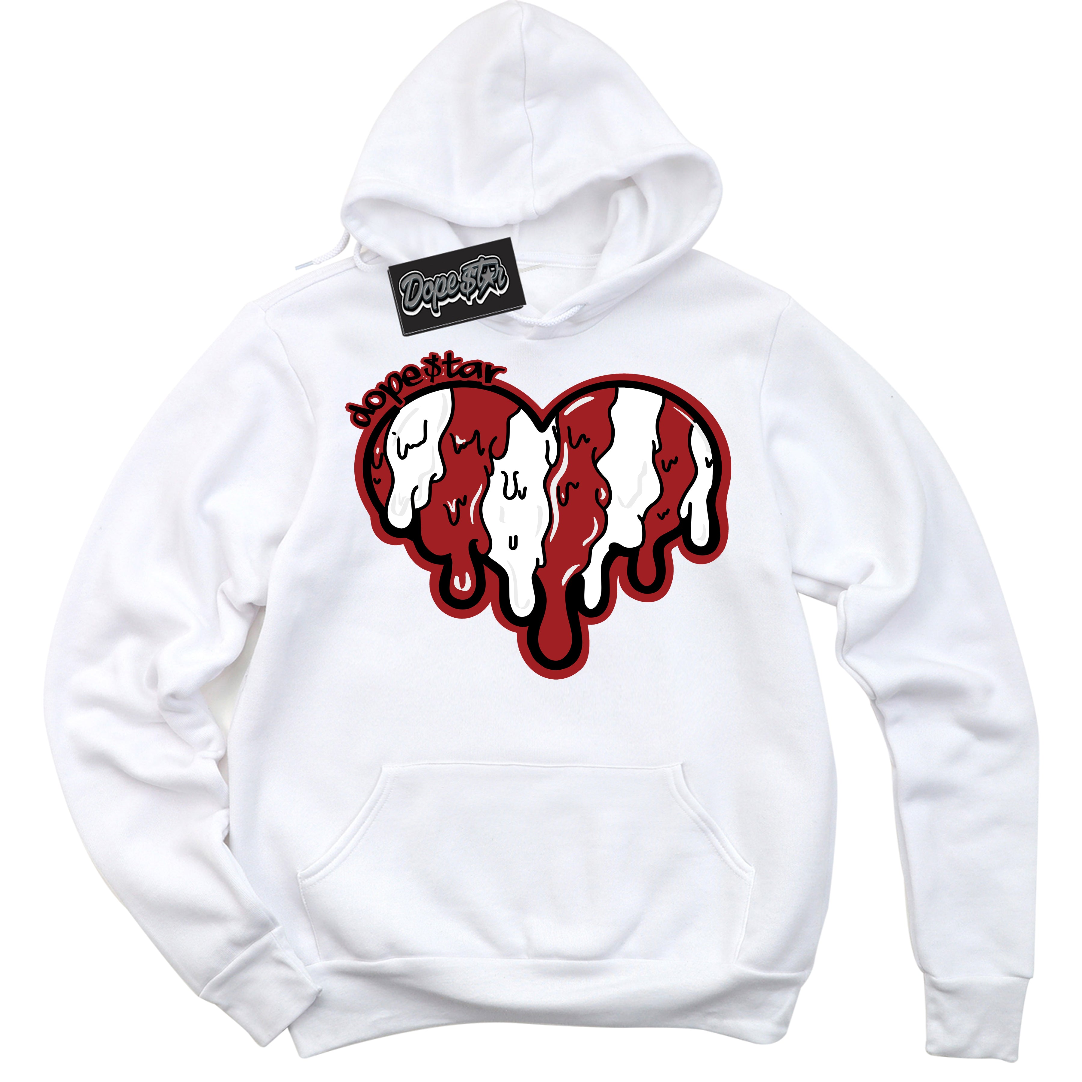 Cool White Hoodie With “ Melting Heart “ Design That Perfectly Matches Lost And Found 1s Sneakers.