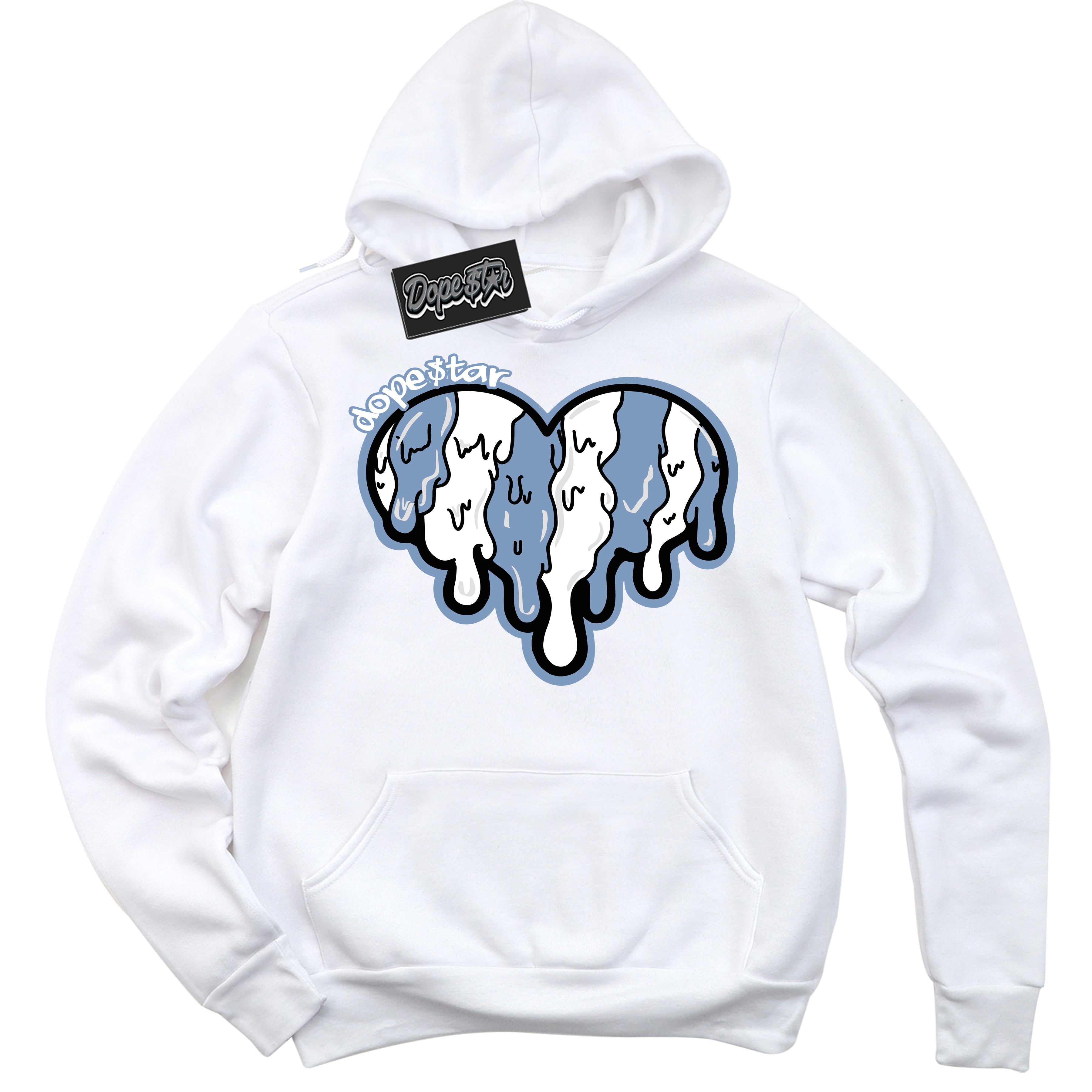Cool White Hoodie with “ Melting Heart ”  design that Perfectly Matches Reverse Oreo 6s Sneakers.