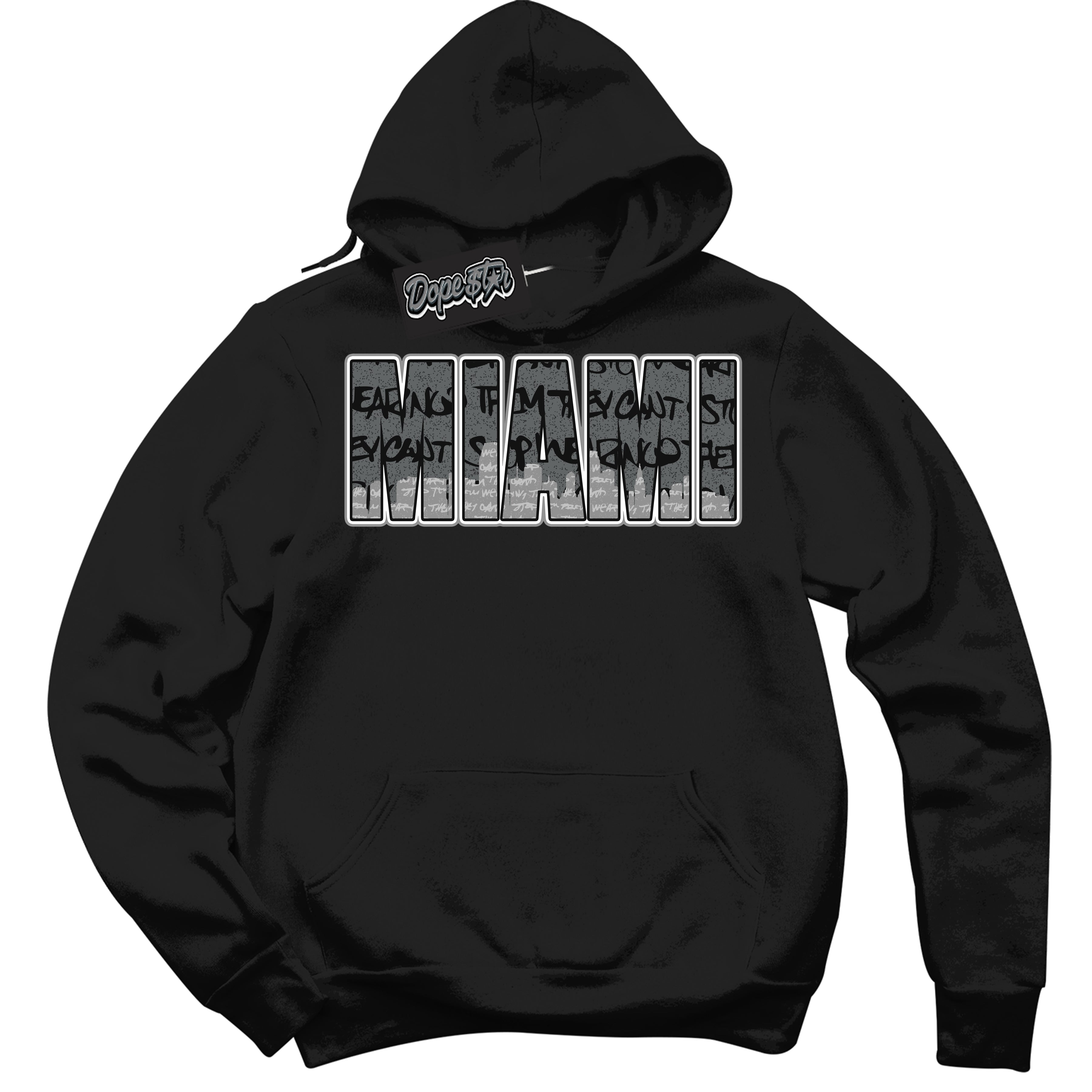 Cool Black Hoodie with “ Miami ”  design that Perfectly Matches Rebellionaire 1s Sneakers.