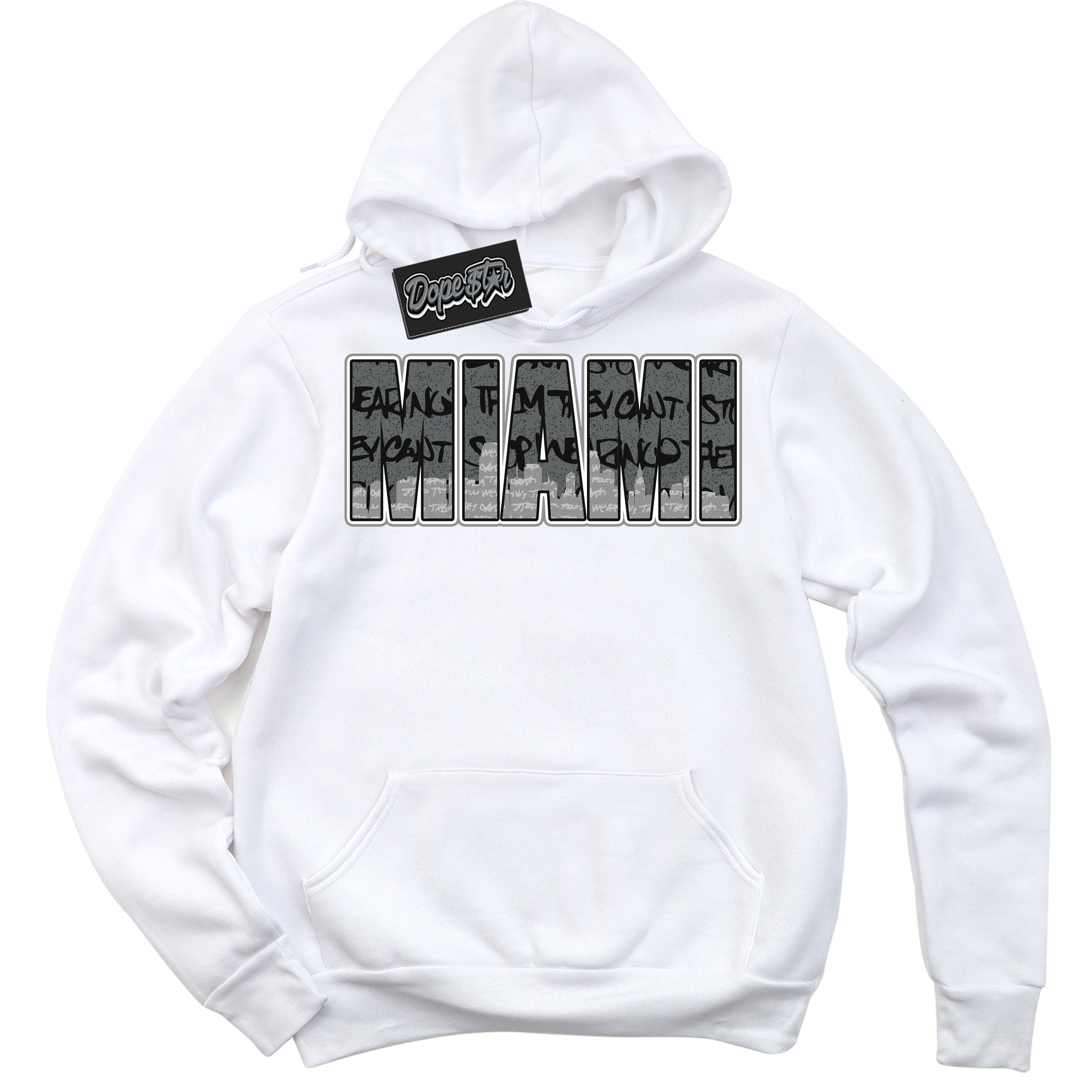 Cool White Hoodie with “ Miami ”  design that Perfectly Matches Rebellionaire 1s Sneakers.