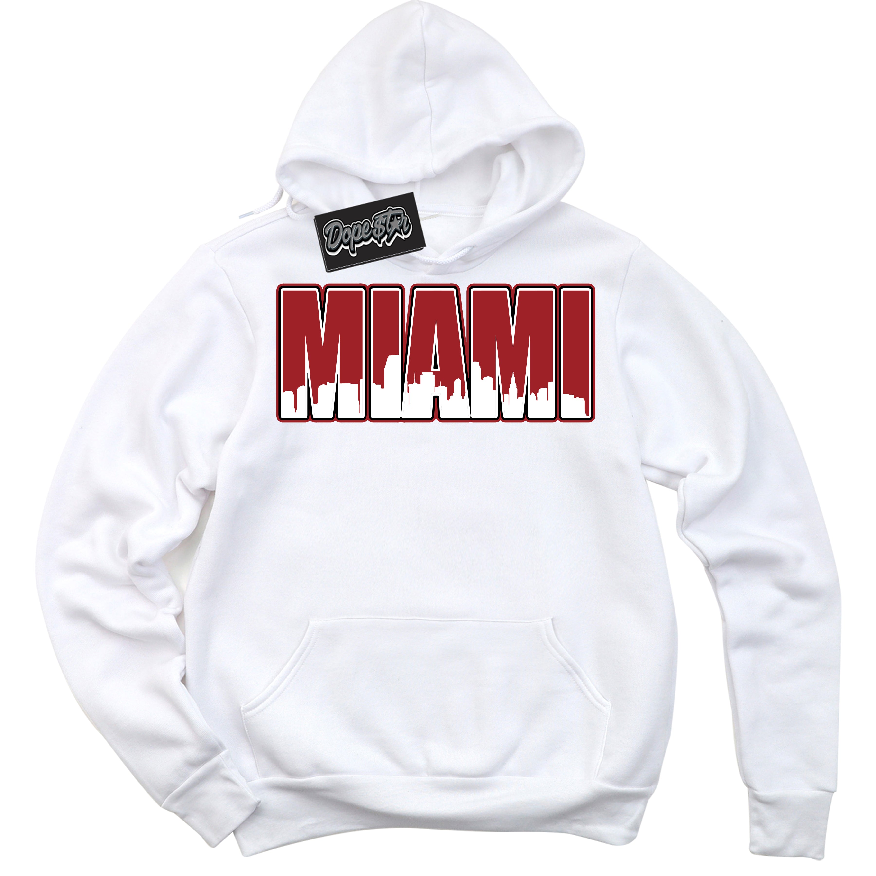 Cool White Hoodie With “ Miami “ Design That Perfectly Matches Lost And Found 1s Sneakers.
