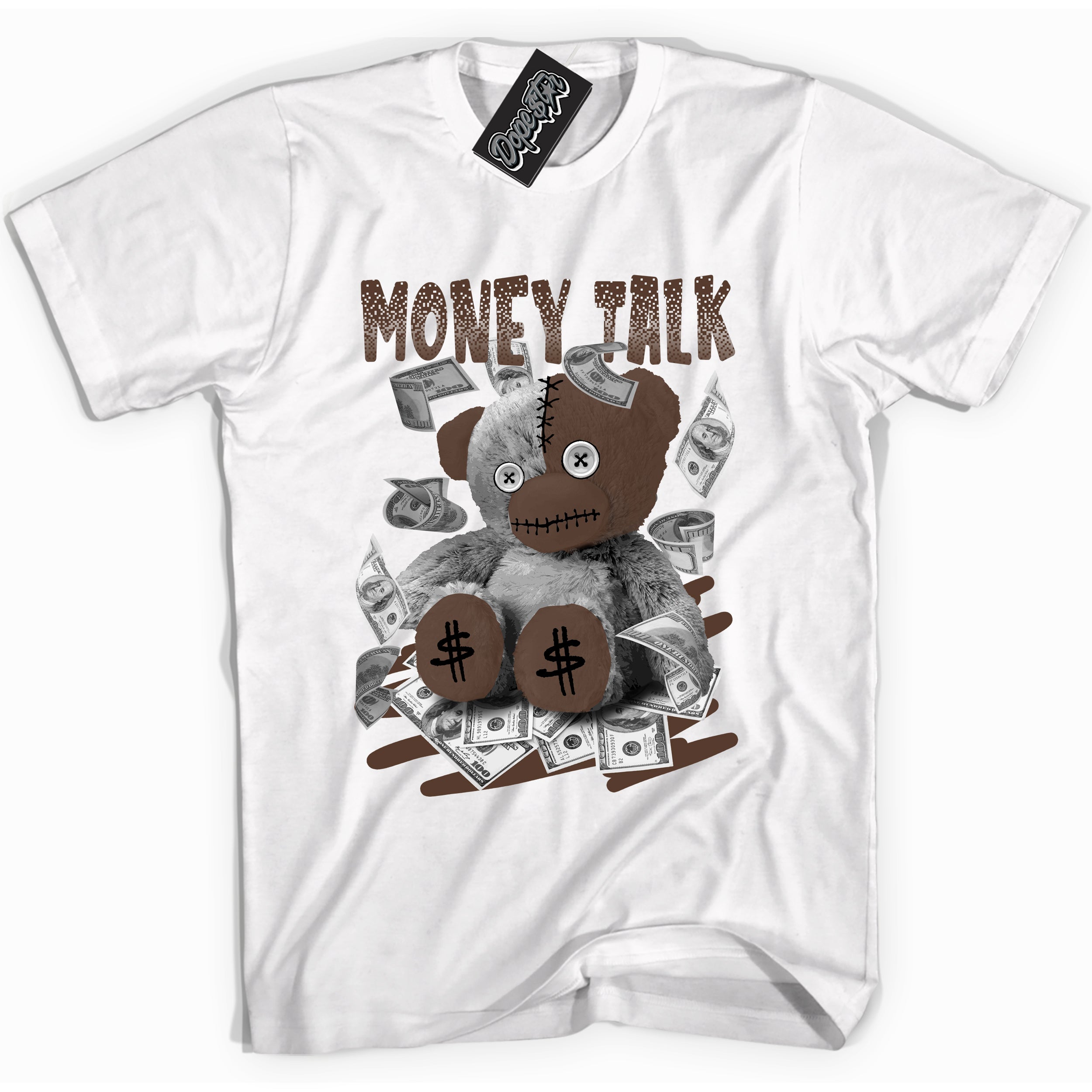 Cool White graphic tee with “ Money Talk Bear ” design, that perfectly matches Palomino 1s sneakers