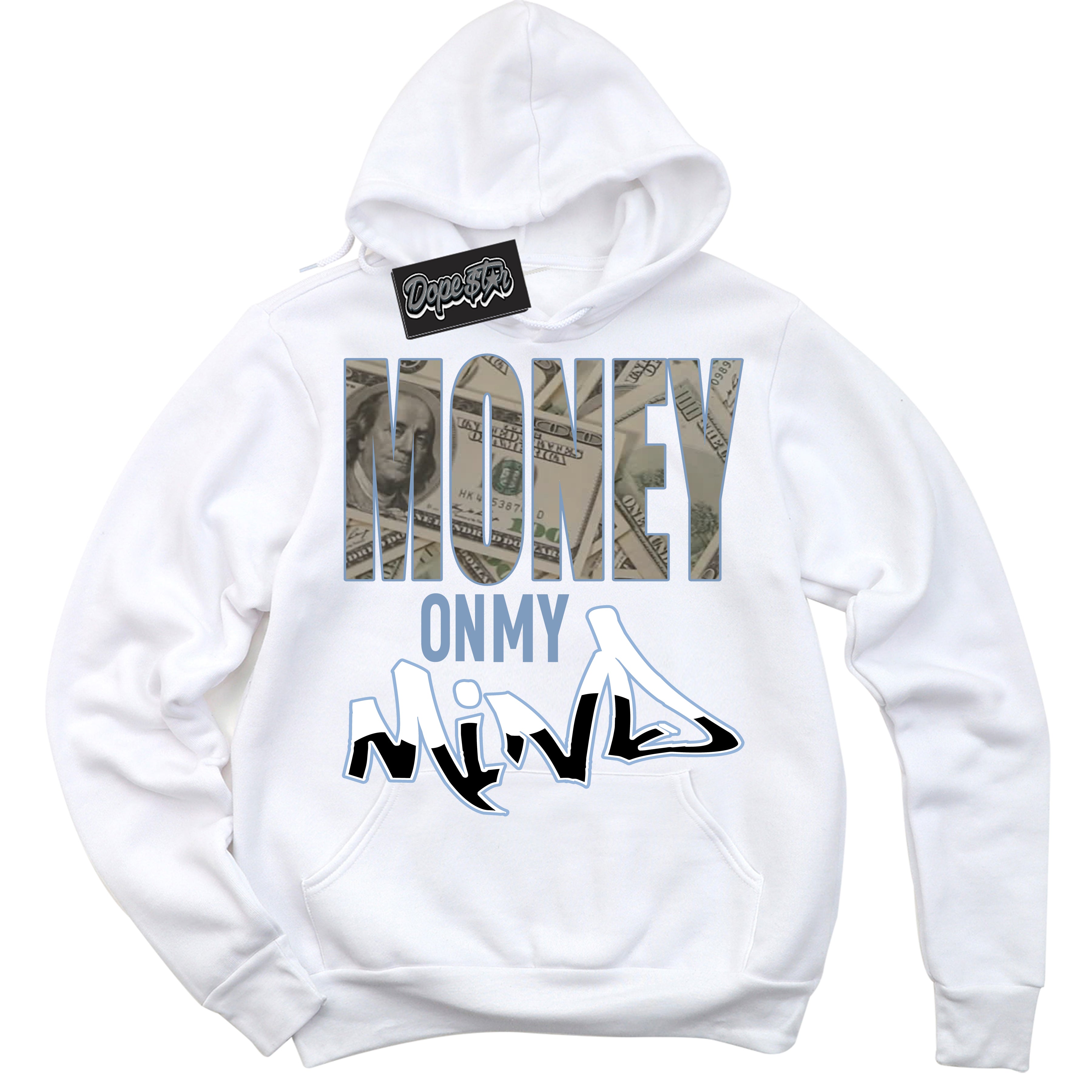 Cool White Hoodie with “ Money On My Mind ”  design that Perfectly Matches Reverse Oreo 6s Sneakers.