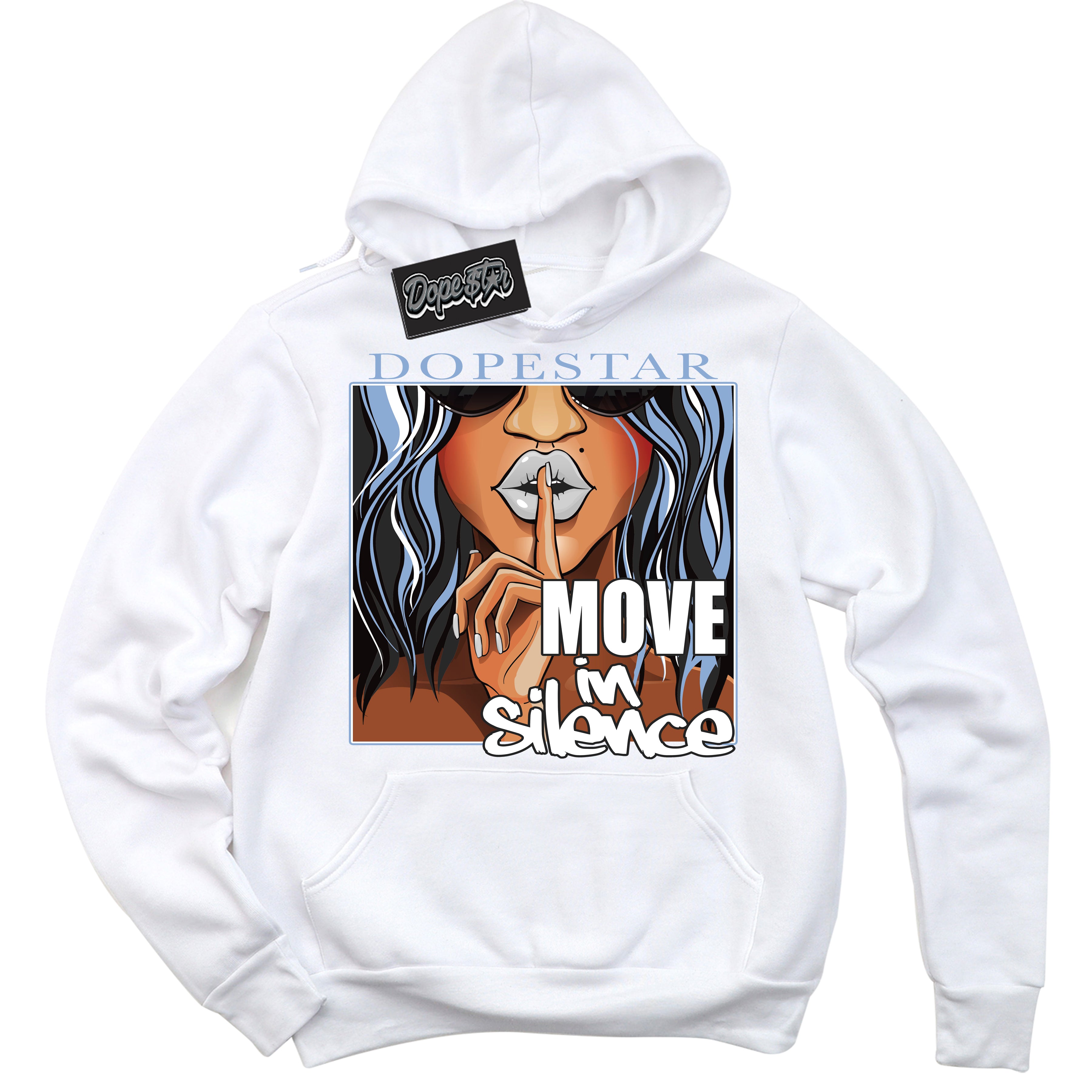 Cool White Hoodie with “ Move In Silence ”  design that Perfectly Matches Reverse Oreo 6s Sneakers.