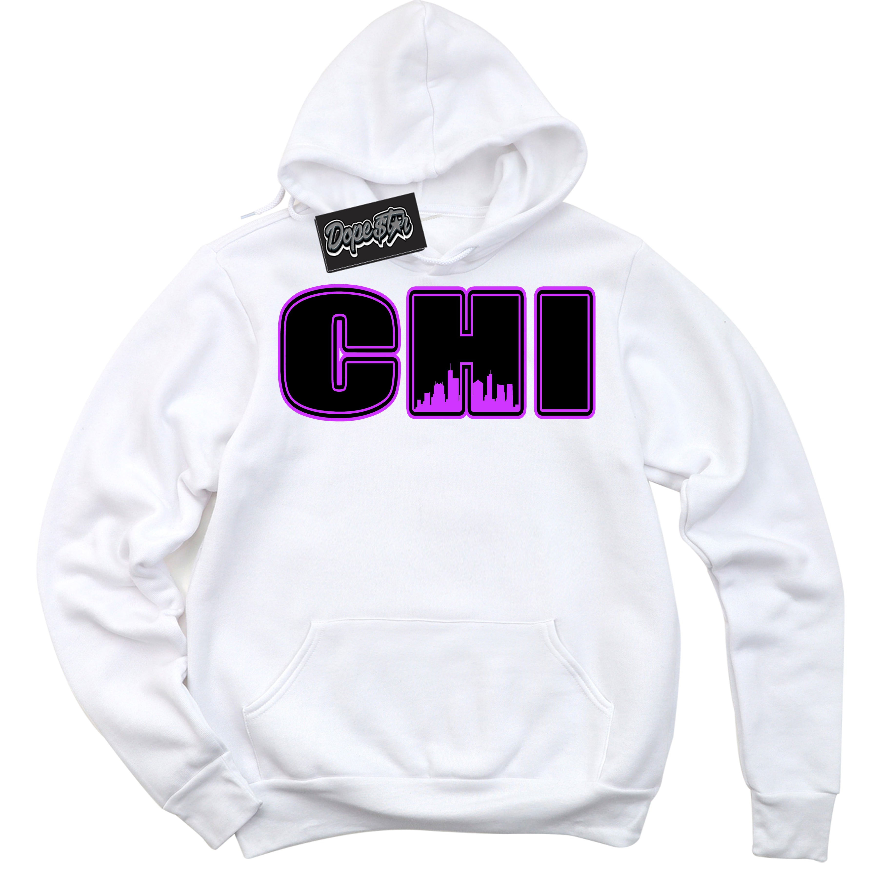 Cool White Hoodie with “ Chicago ”  design that Perfectly Matches RTKT Genesis Dunk Sneakers.