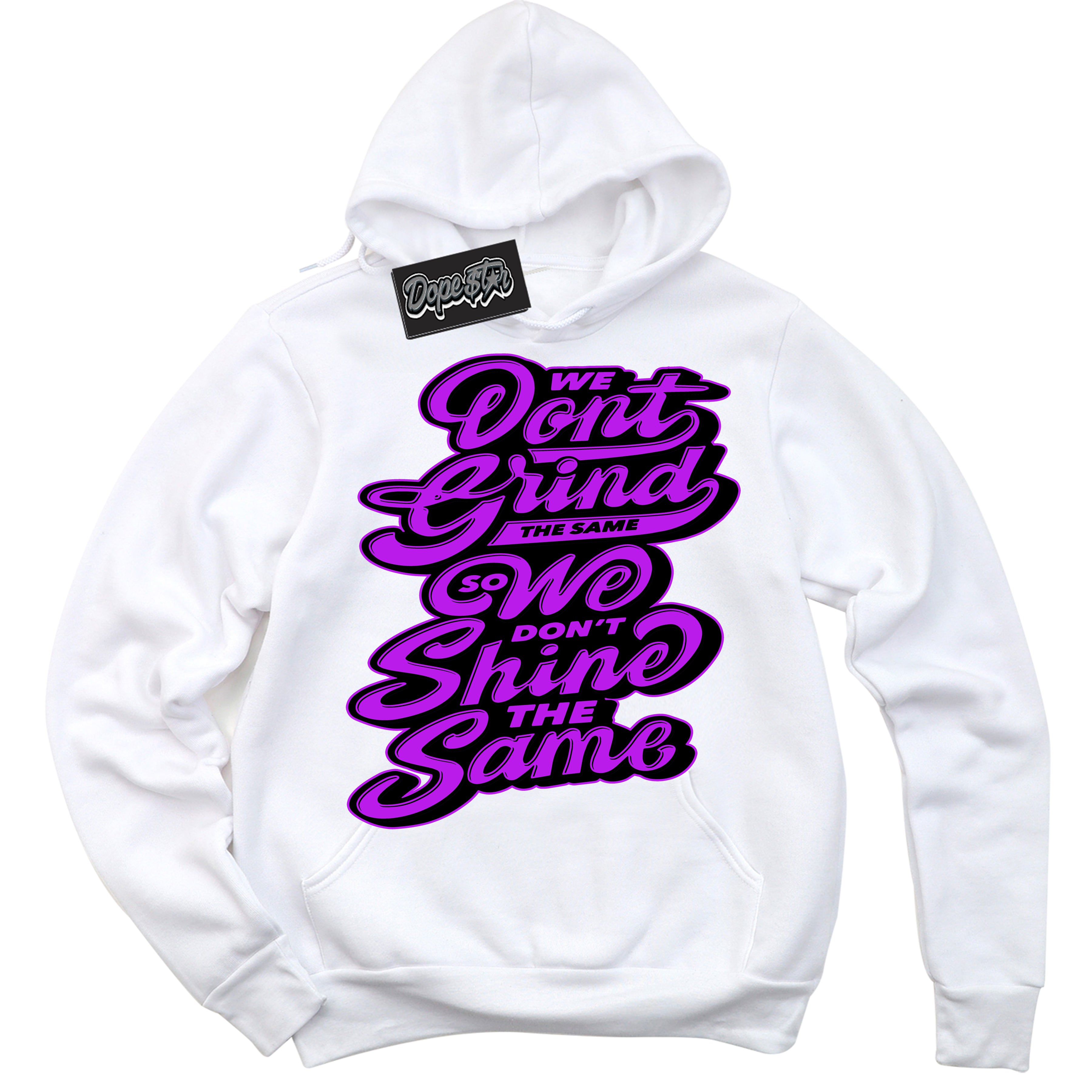 Cool White Hoodie with “ Grind Shine ”  design that Perfectly Matches RTKT Genesis Dunk Sneakers.