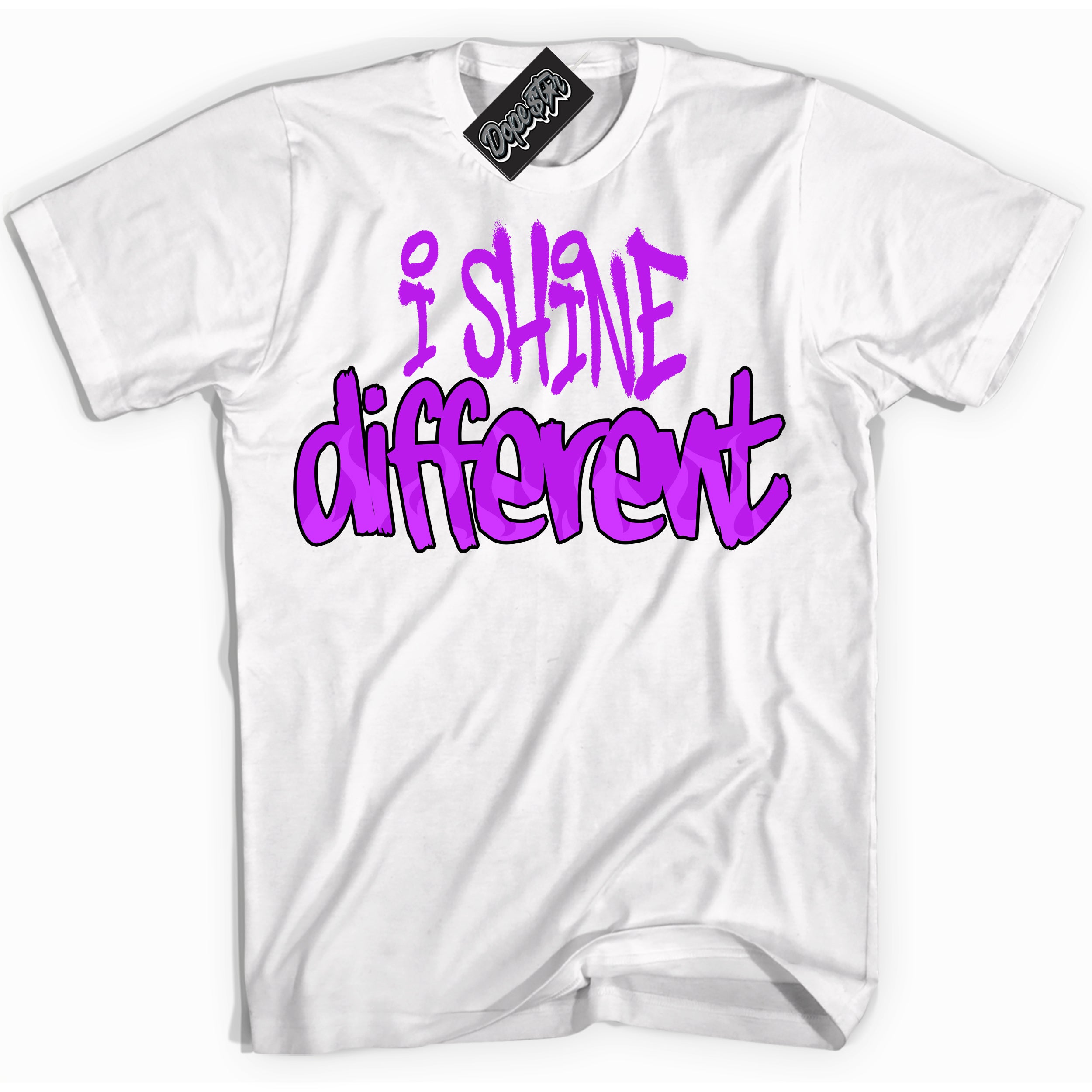 Cool White Shirt with “ I Shine Different” design that perfectly matches RTKT Genesis Dunk Sneakers.