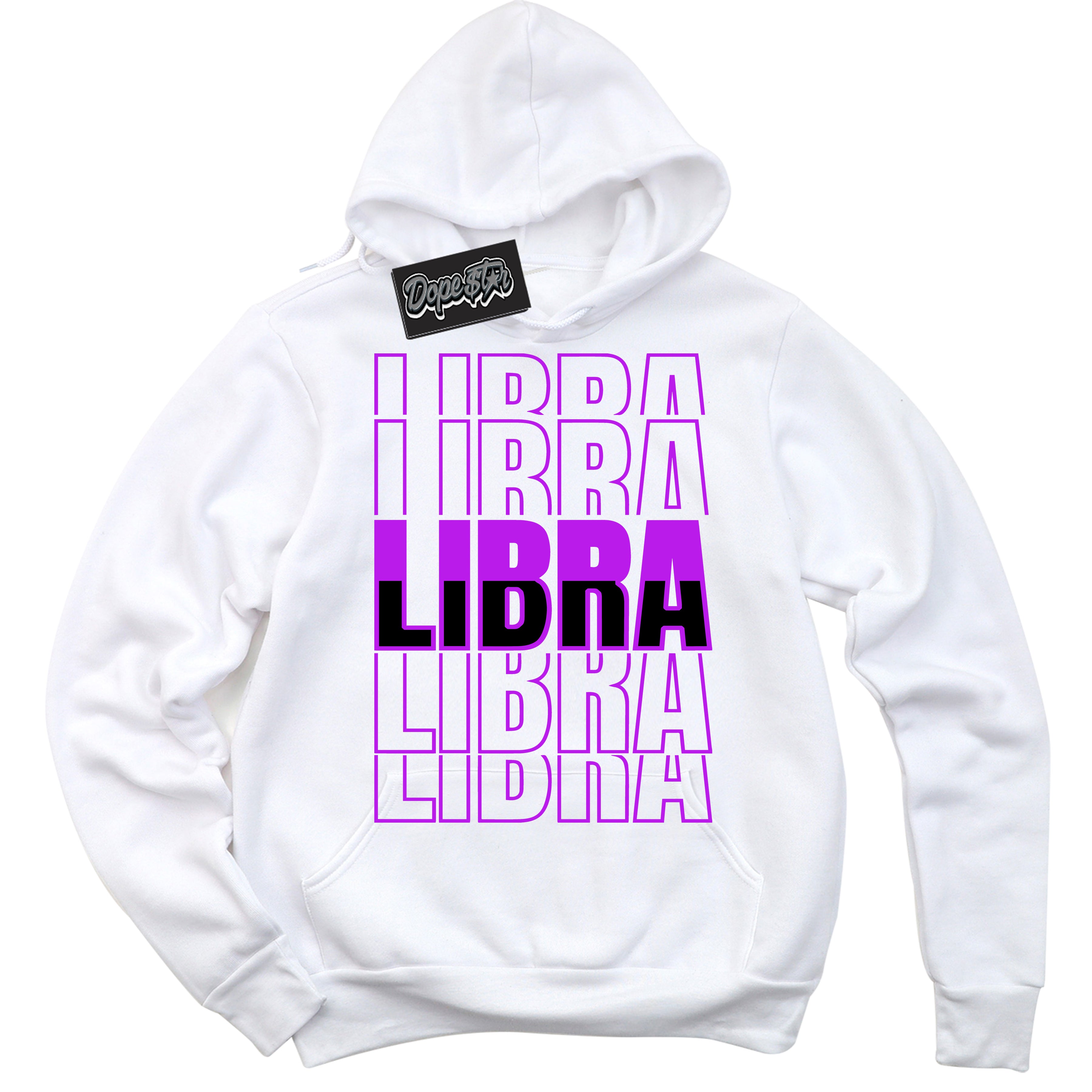 Cool White Hoodie with “ Libra ”  design that Perfectly Matches RTKT Genesis Dunk Sneakers.