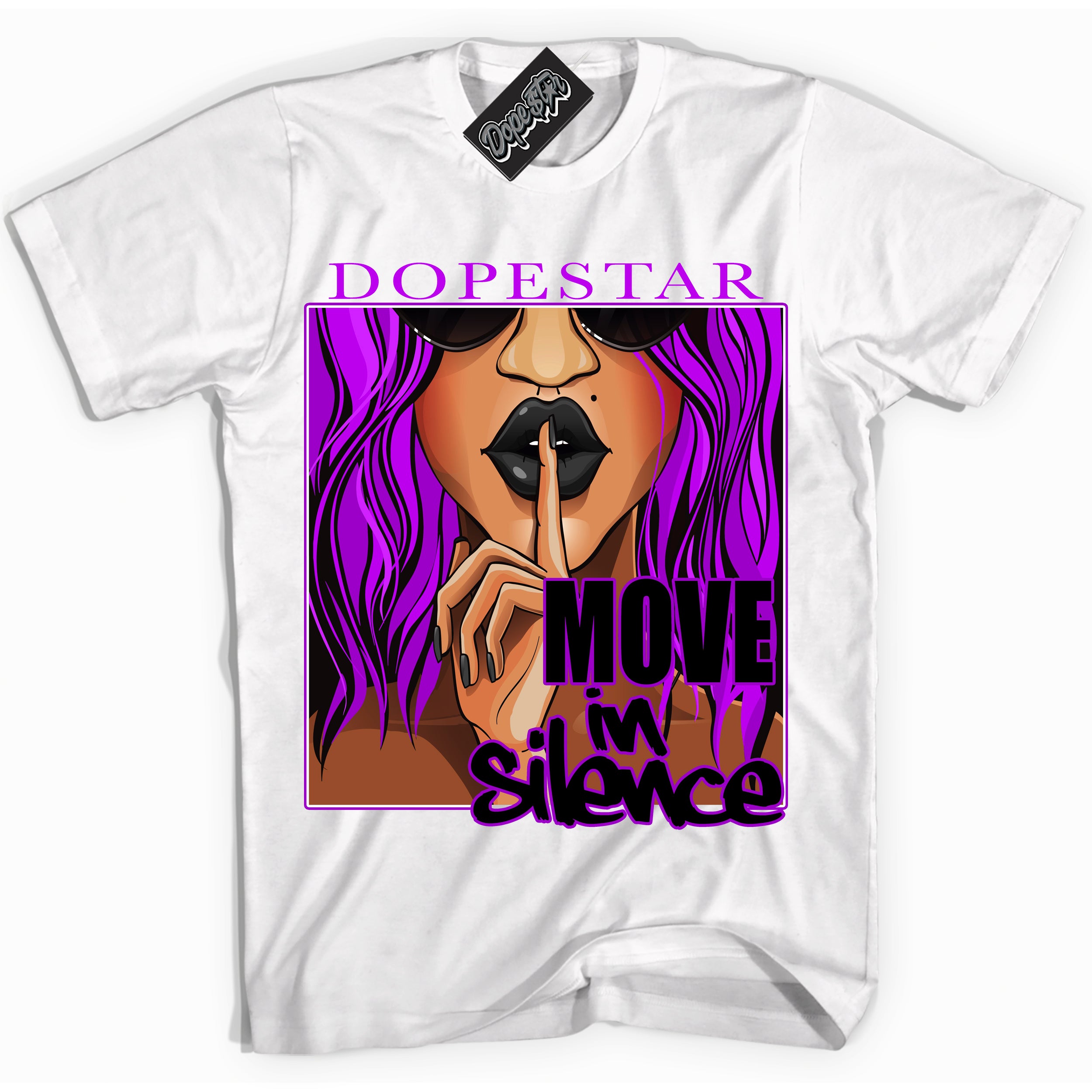 Cool White Shirt with “ Move In Silence” design that perfectly matches RTKT Genesis Dunk Sneakers.