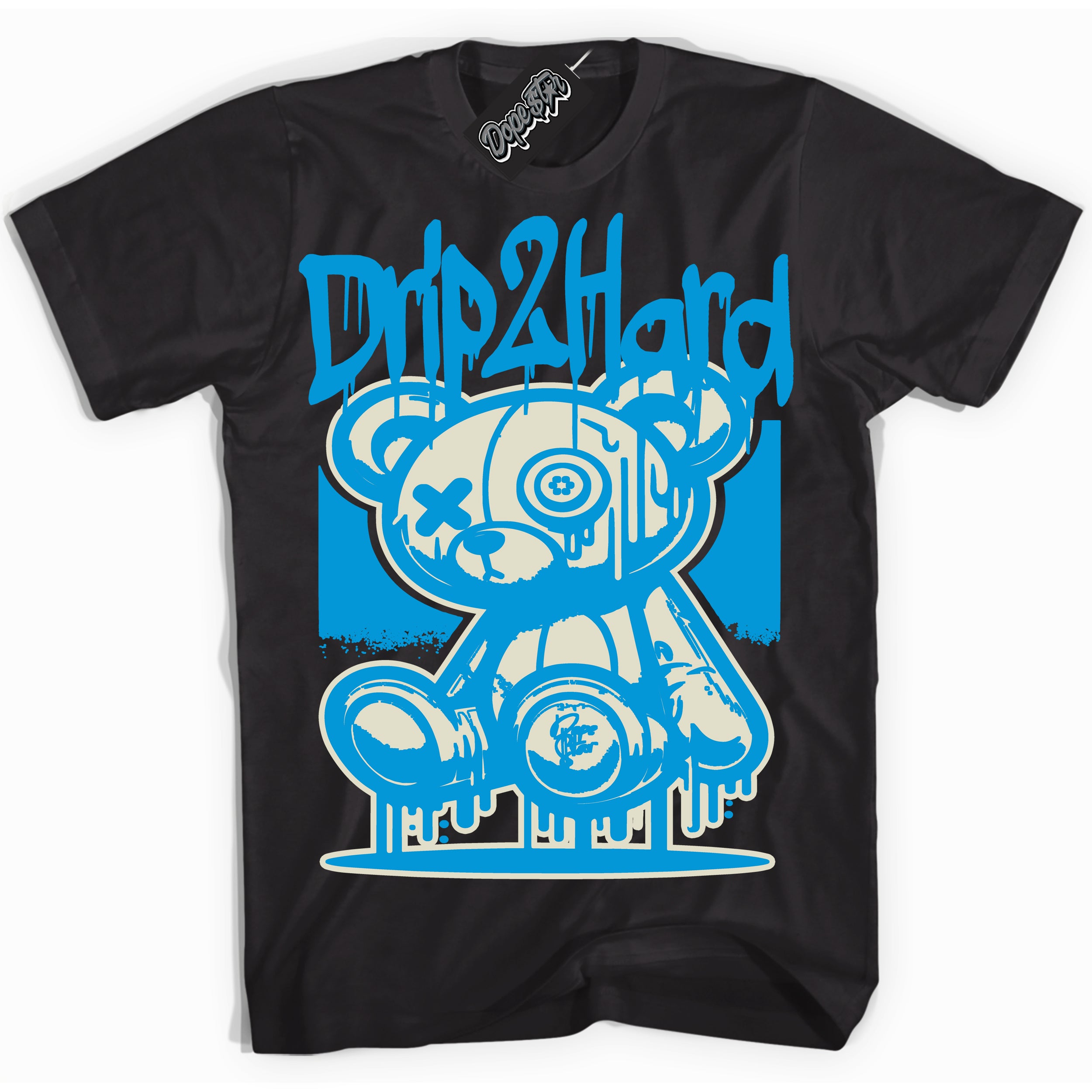 Dunk High Next Nature Light Khaki Star Blue 'Drip 2 Hard' Shirt – Black Streetwear T-Shirt | Sneaker Matching Tee for Dunk High Next Nature Light Khaki Star Blue | Men's & Women's Streetwear Outfit by Sneaker Shirts Outlet.