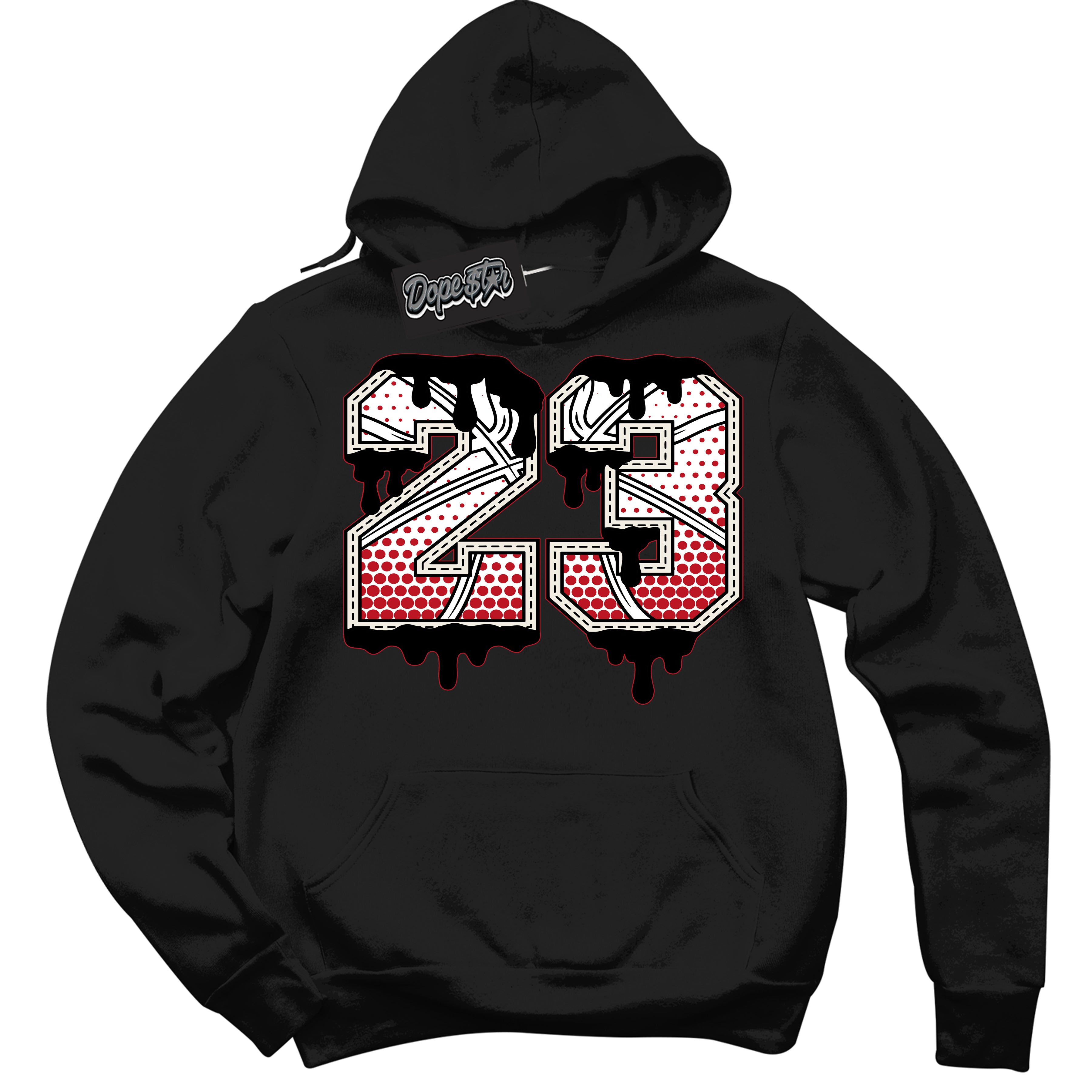 Cool Black Hoodie with “ 23 Ball ”  design that Perfectly Matches Black Dragon Red Dunk.