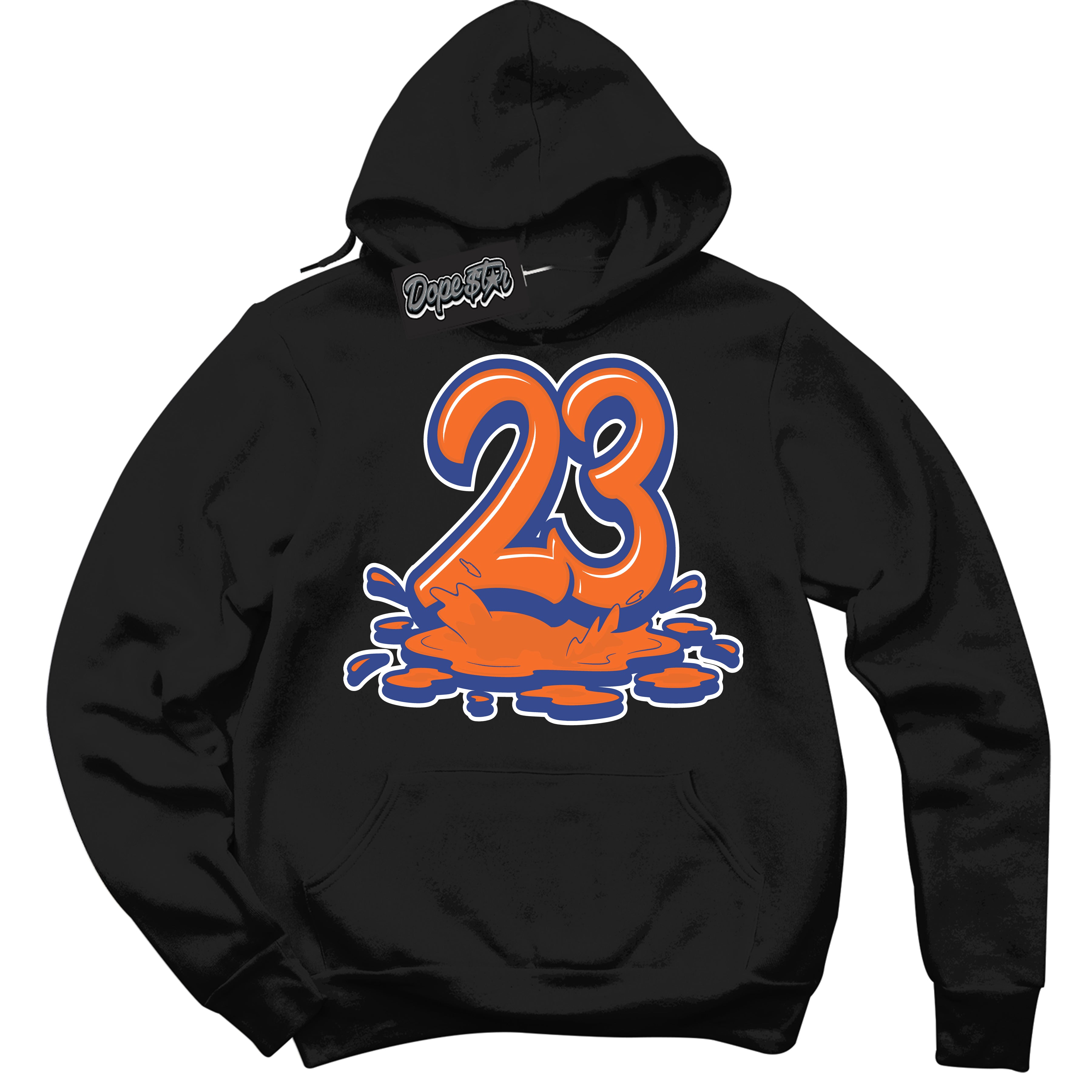 Cool Black Hoodie with “ 23 Melting ” design that Perfectly Matches Low Knicks.